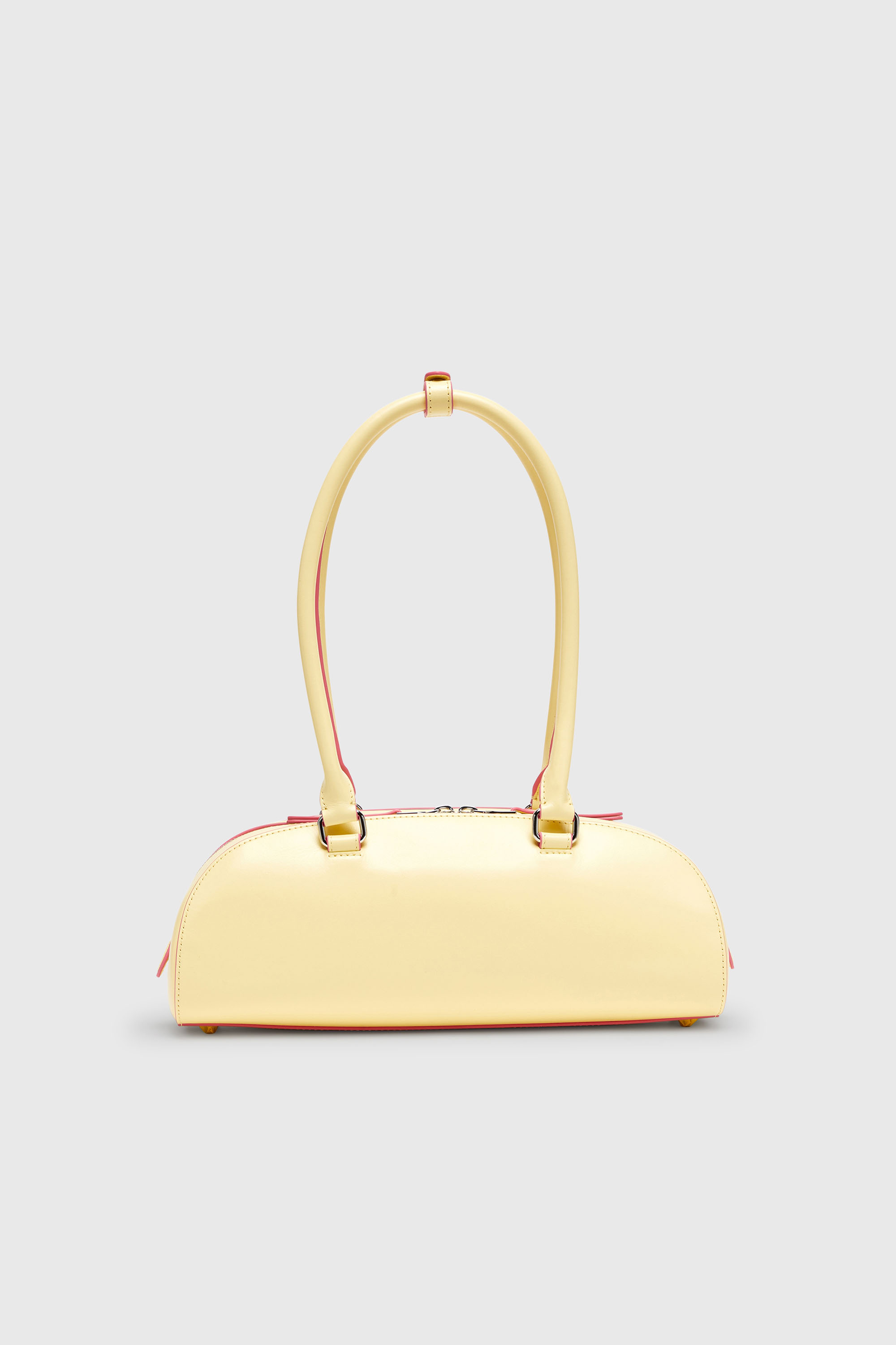 Diesel - 1DR DOME SHOULDER EW, Woman's 1DR Dome - Elongated bowling bag in leather in Yellow - 2