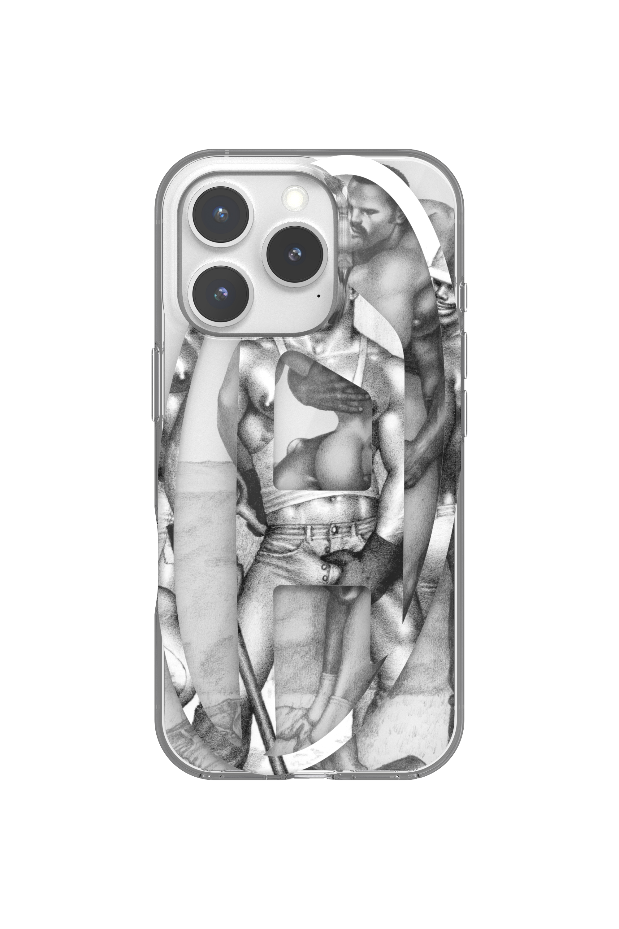 Diesel - 60388 DIESEL TOM OF FINLAND AOP CASE, Cover iPhone 16 Pro ToFF Unisex in Grigio - 4