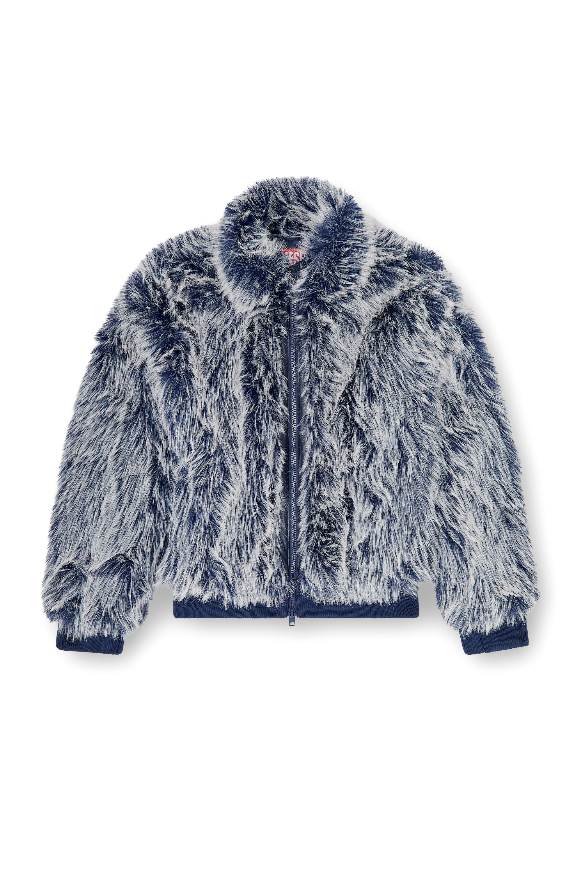 Diesel - W-VICTOR, Giacca invernale effetto shaggy Uomo in Blu - 3