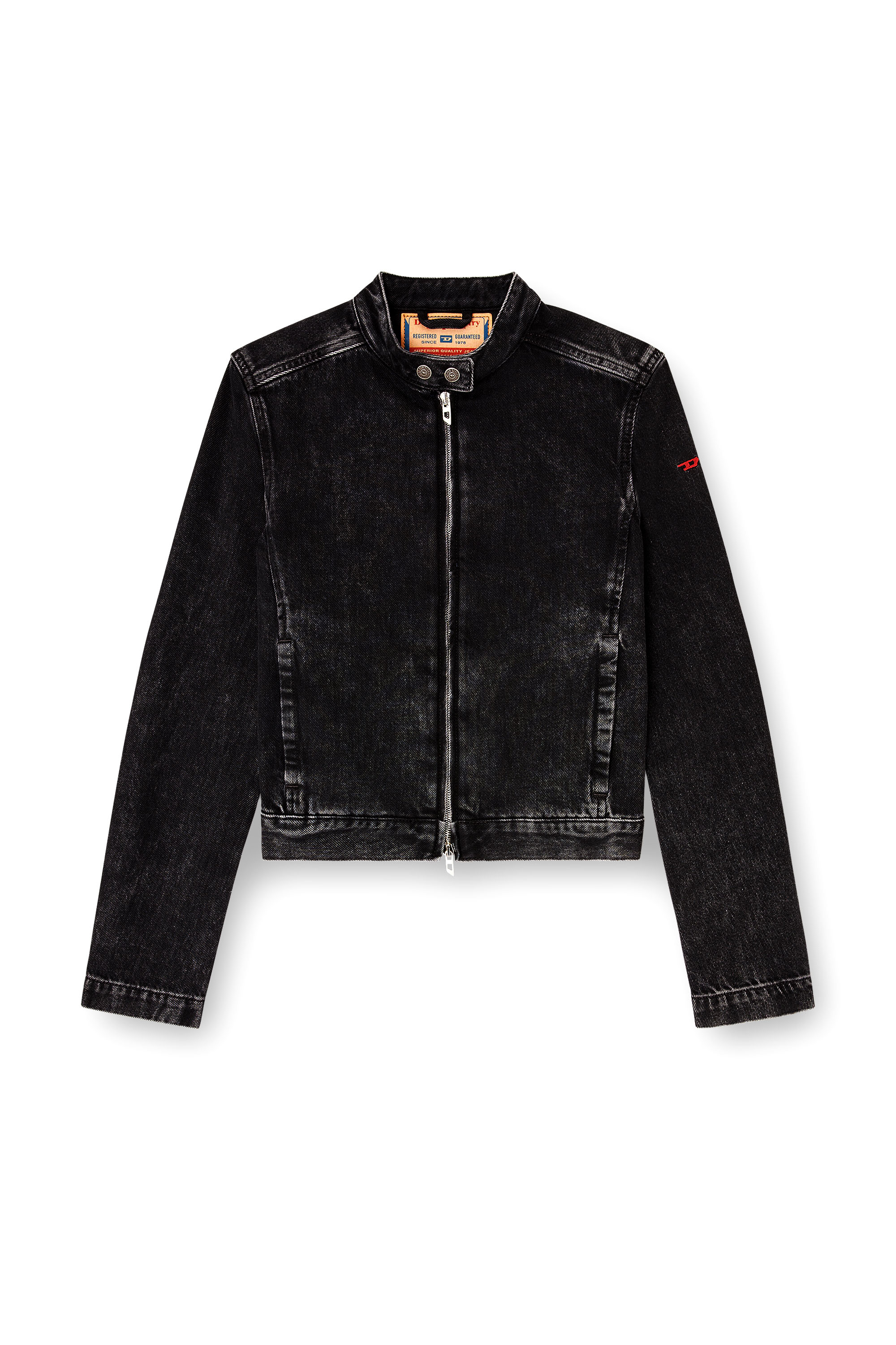 Diesel - DE-MORNIN, Giacca da motociclista in denim lavaggio clean Donna in Nero - 3