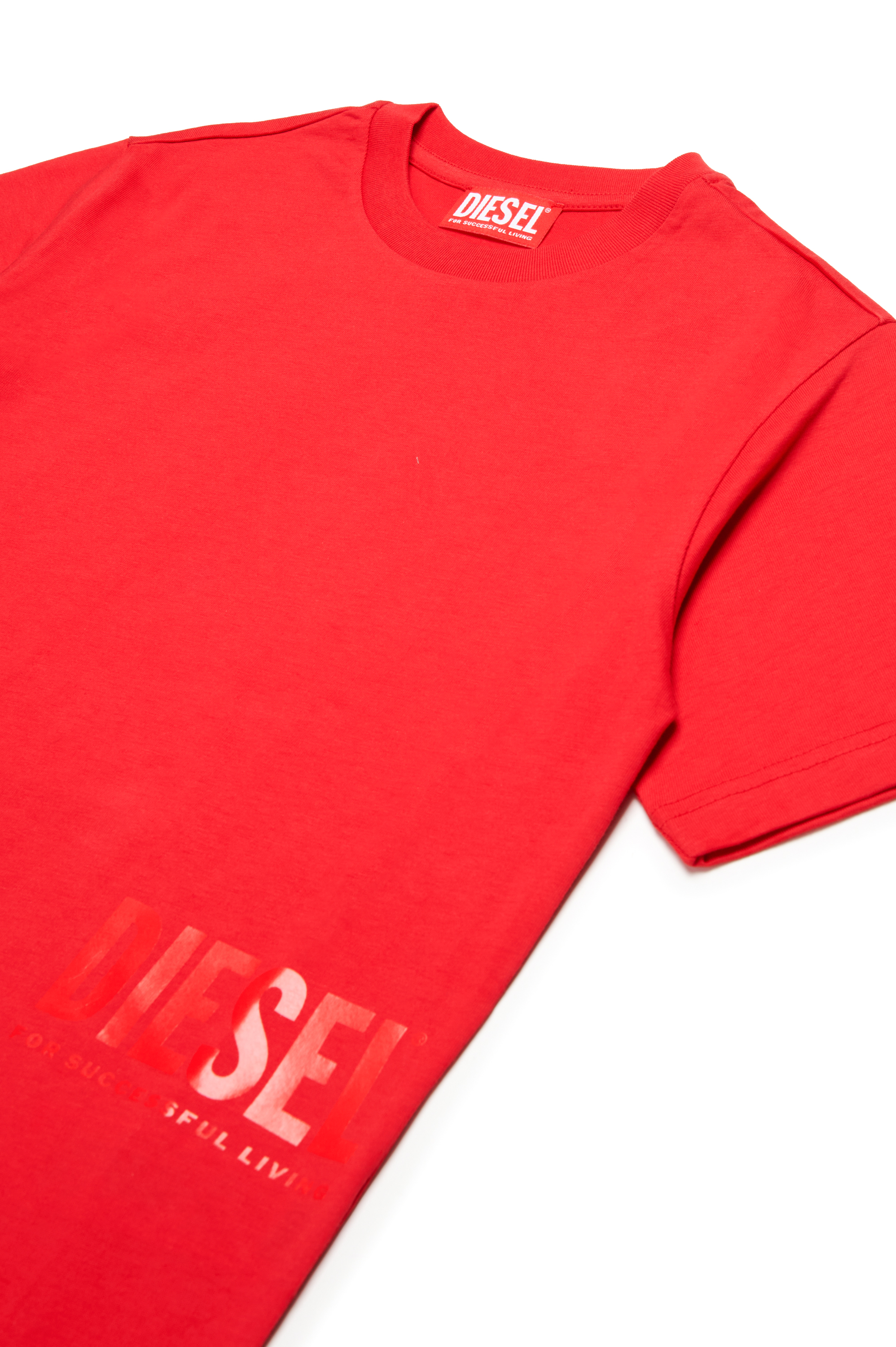 Diesel - MTFIND OVER, T-shirt con logo Biscotto Uomo in Rosso - 3