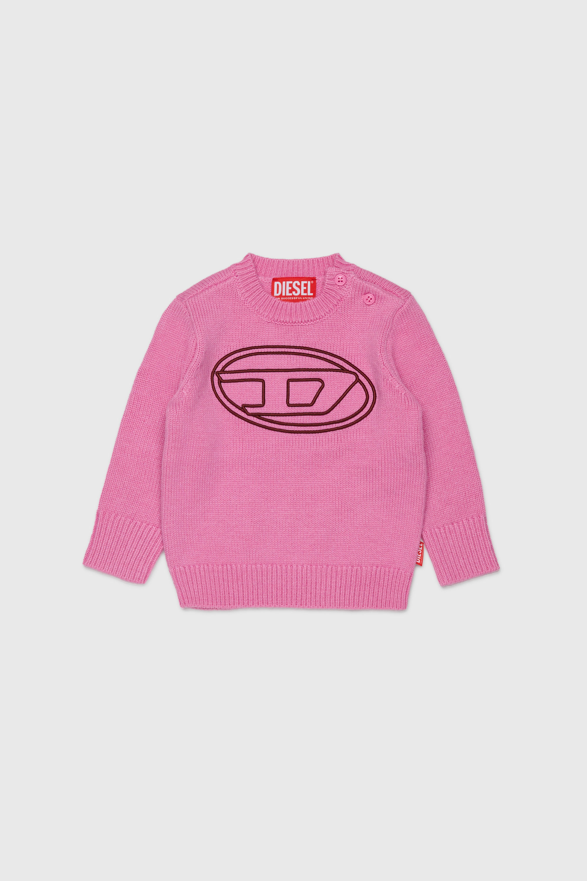 Diesel - KOMYB, Maglia in cachemire con grande Oval D Uomo in Rosa - 1
