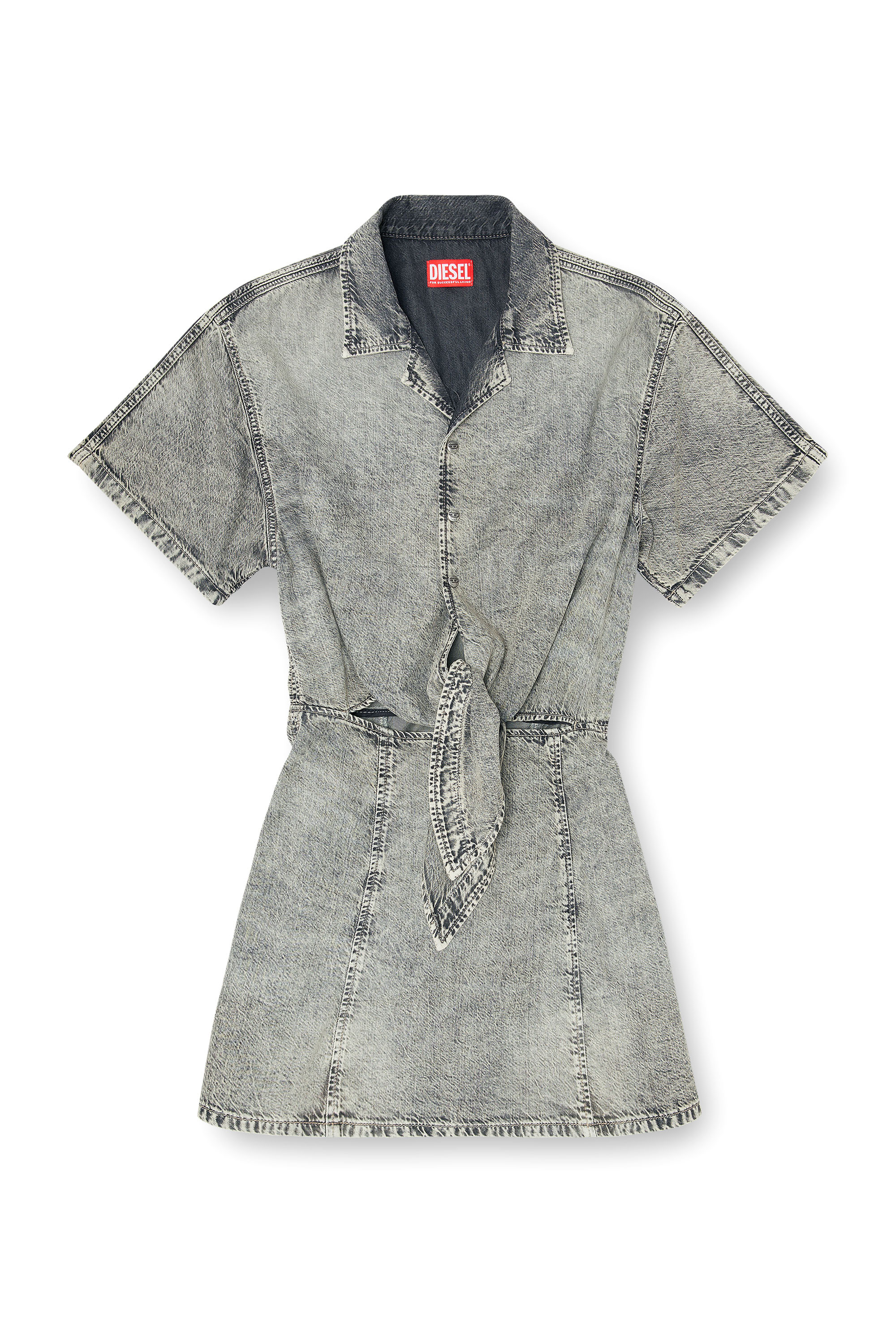 Diesel - DE-STALY-S, Abito in denim con bande in stile atletico Donna in ToBeDefined - 1