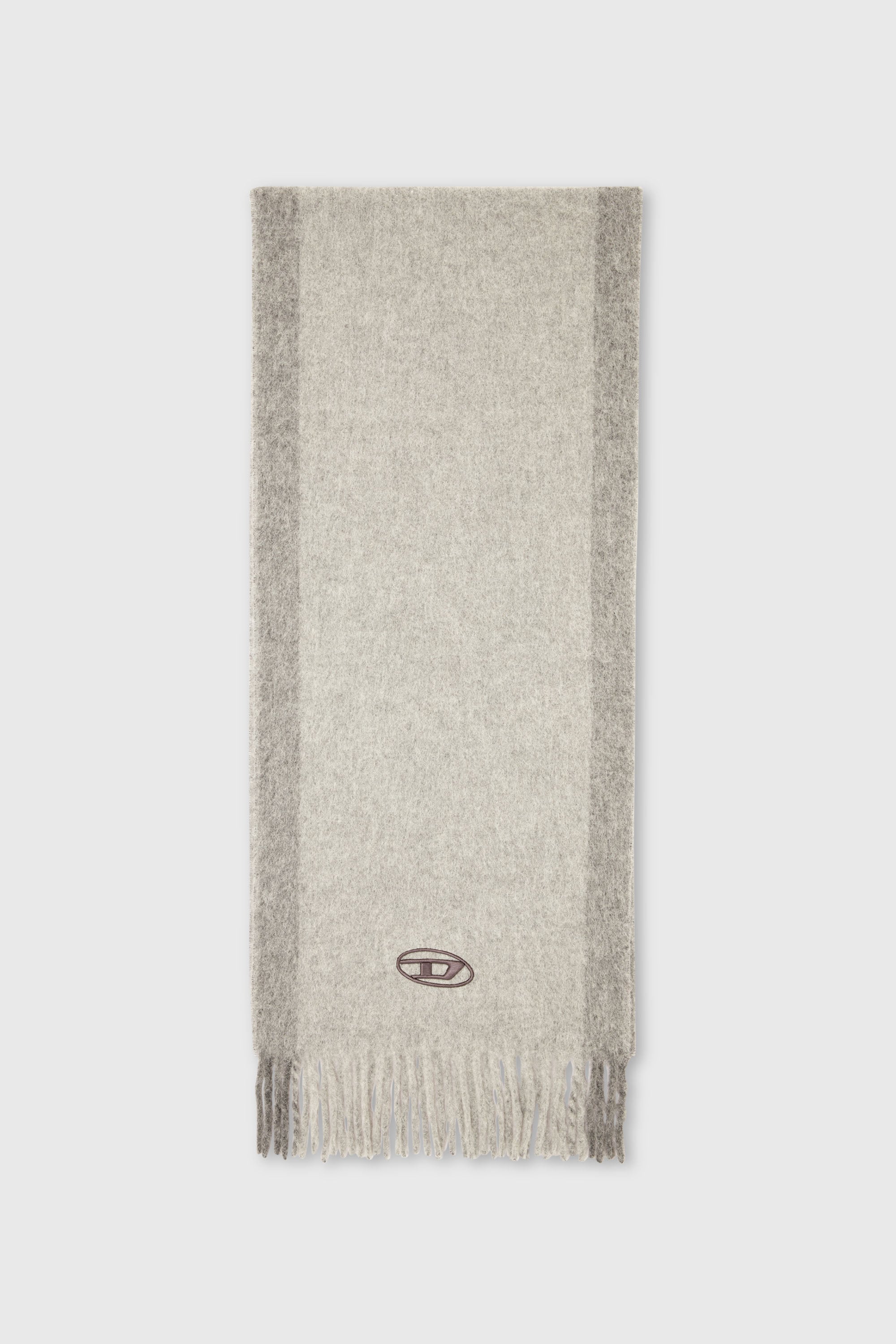 Diesel - S-OLID, Sciarpa in misto lana con righe a contrasto Uomo in Grigio - 1