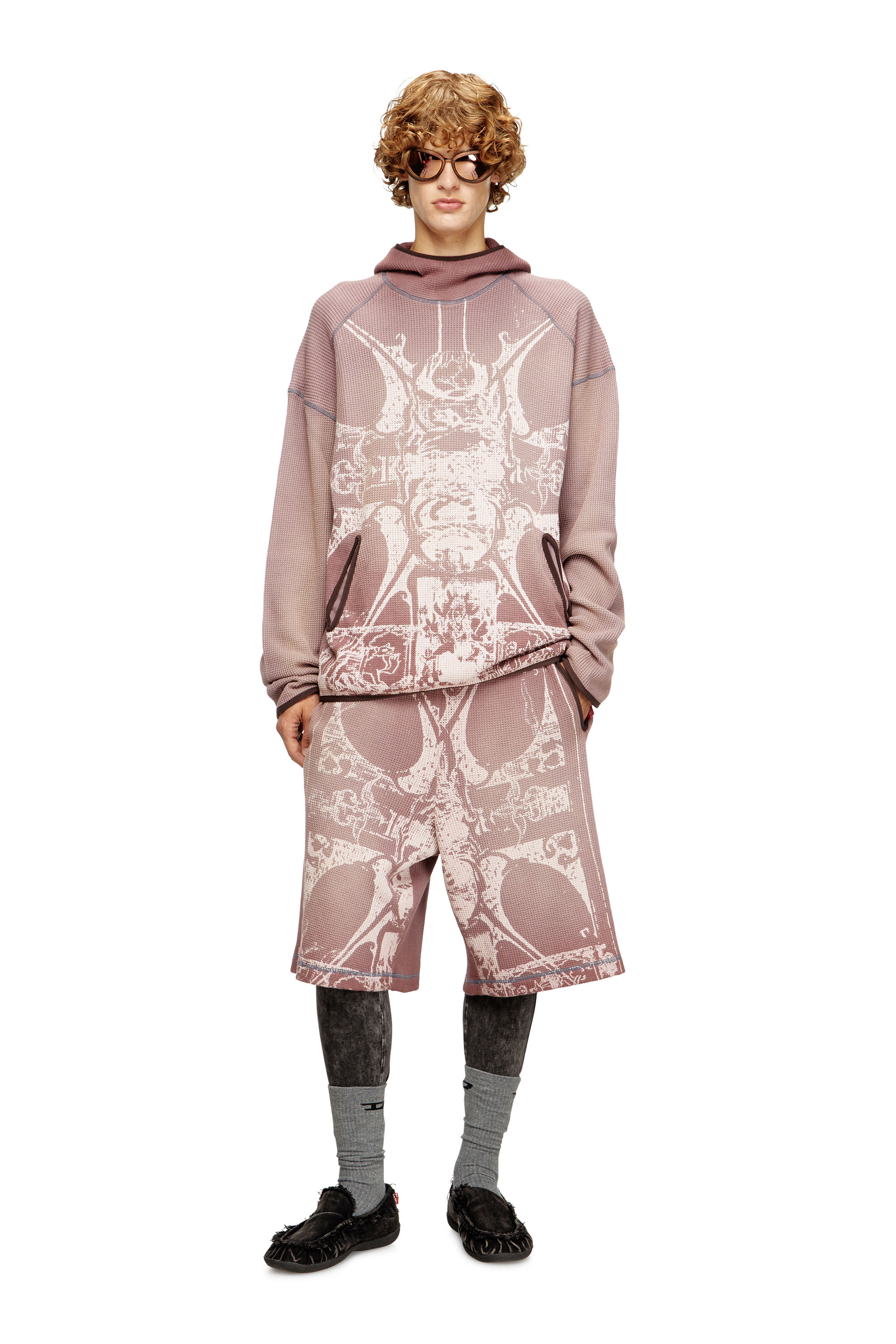 Diesel - S-WAF-HOOD-NEW, Hoodie a nido d’ape con stampa grafica Uomo in ToBeDefined - 2