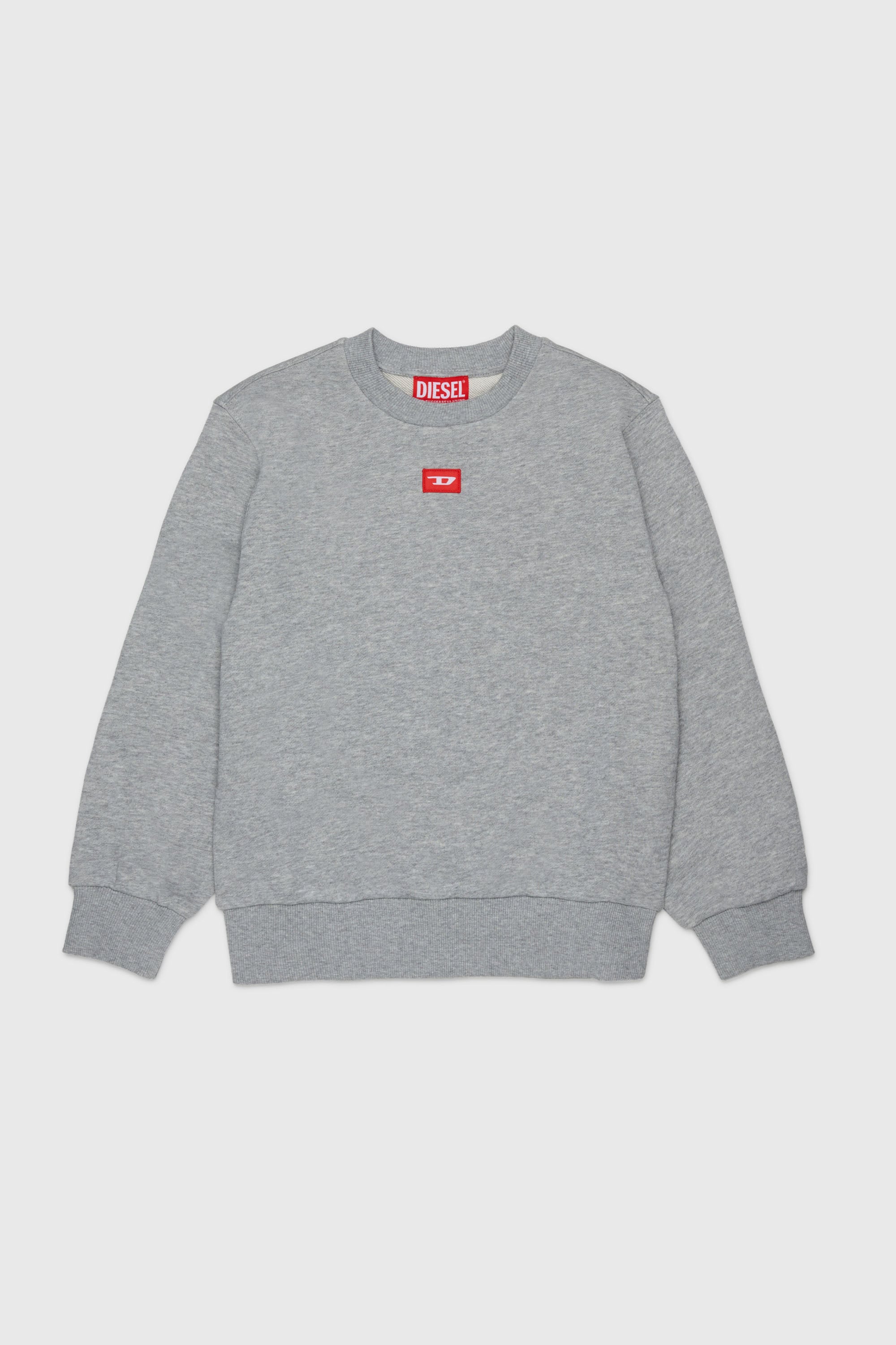 Diesel - SXGIN OVER, Felpa con piccolo logo applicato Unisex in Grigio - 1