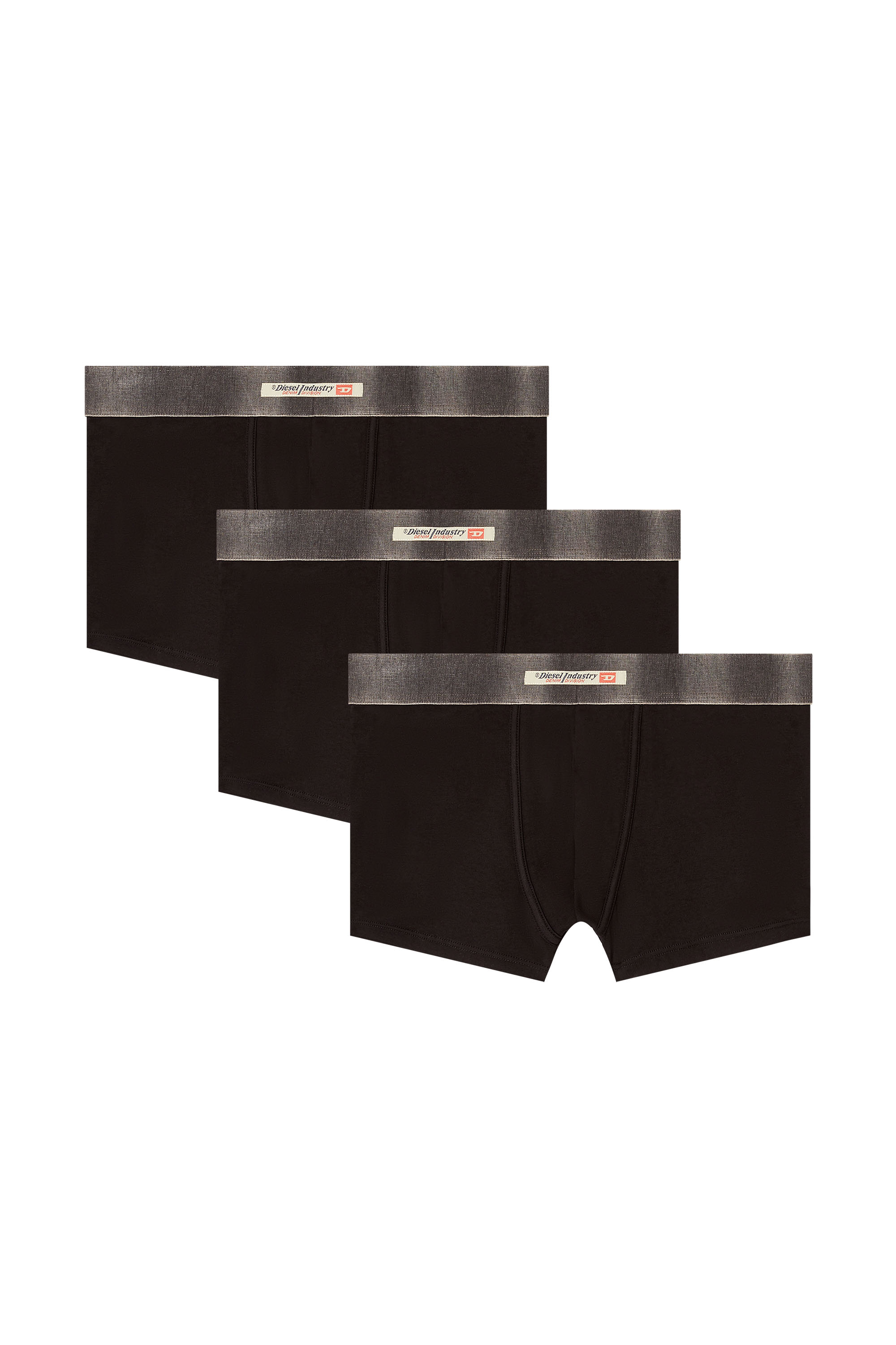 Diesel - DAMIEN-DNM-3PACK, Confezione da 3 boxer in cotone elasticizzato con fascia in raso Uomo in Nero - 2