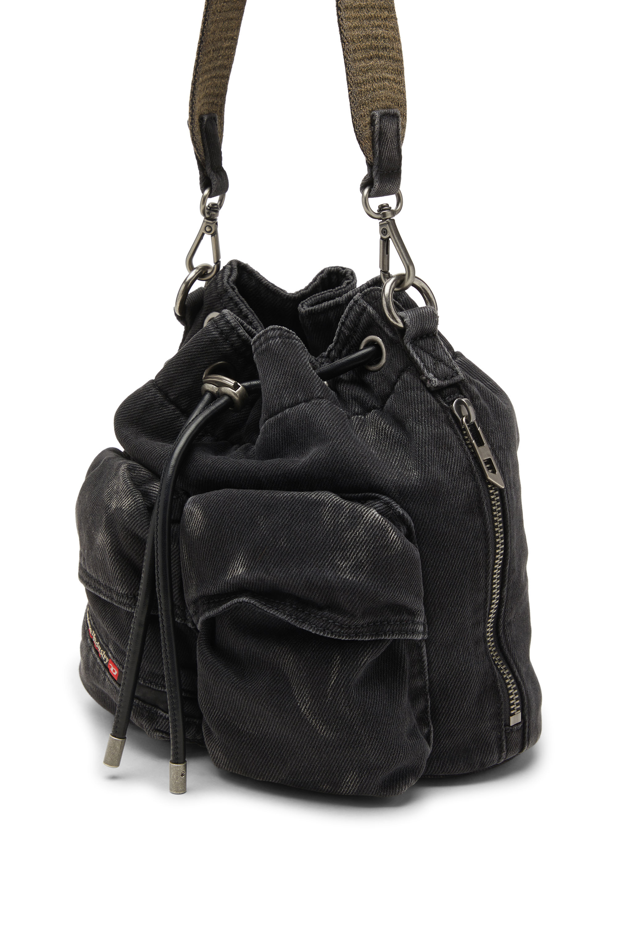 Diesel - MULTI-PKTS BUCKET X, Multi-Pkts-Bucket multipocket in denim washed Unisex in Nero - 5