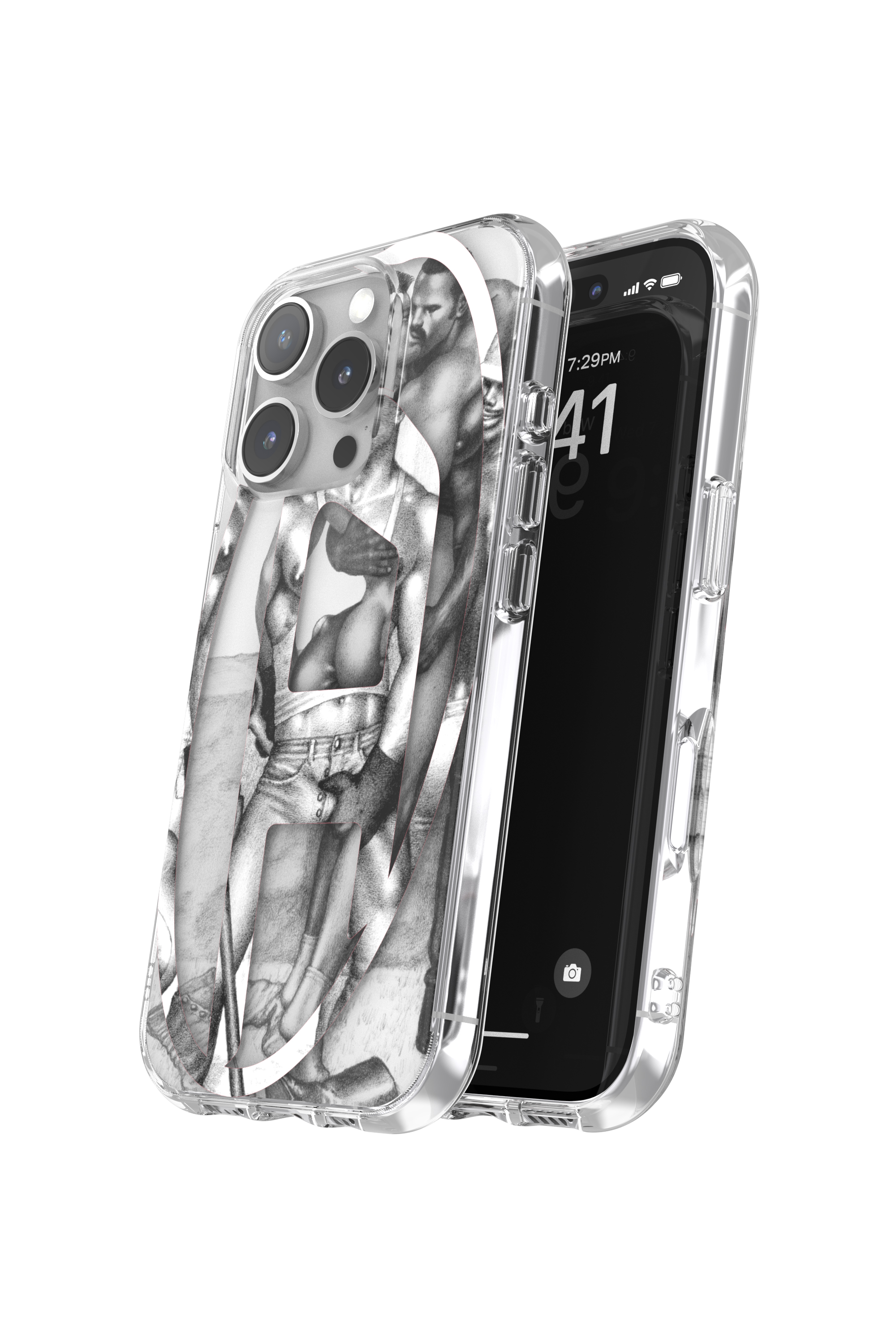 Diesel - 60388 DIESEL TOM OF FINLAND AOP CASE, Cover iPhone 16 Pro ToFF Unisex in Grigio - 3