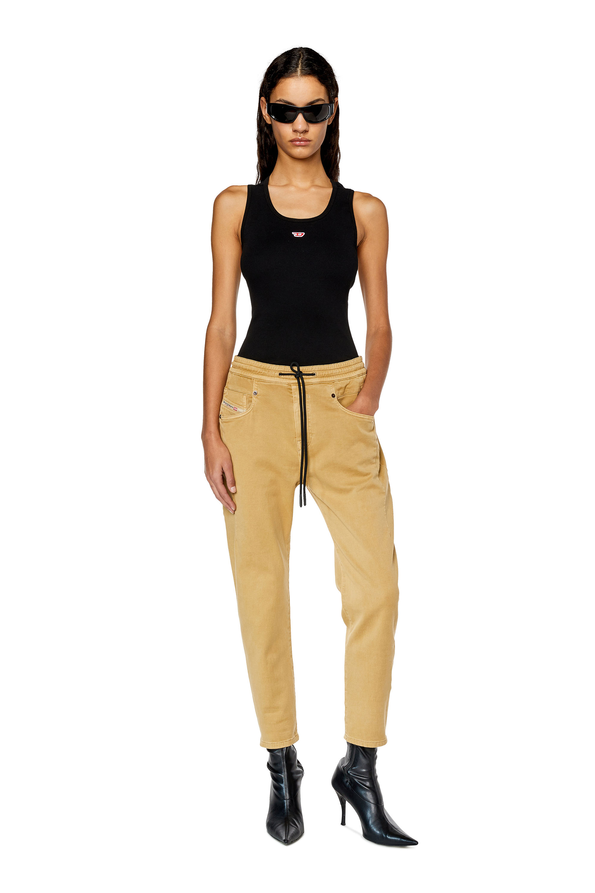 Diesel - Fayza JoggJeans® 068DY Boyfriend, Marrone Chiaro - Image 4