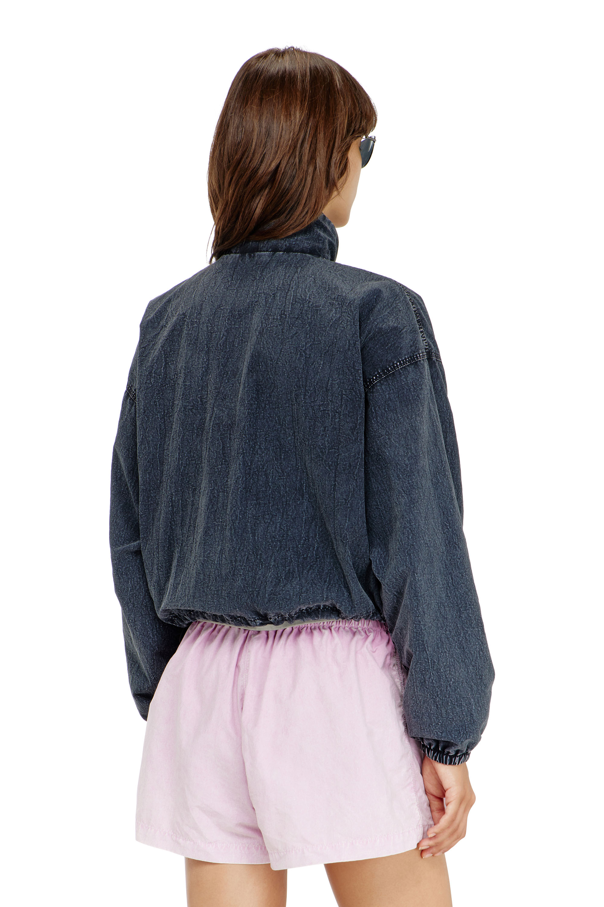 Diesel - G-LEAMER, Giacca windbreaker in taslan acid-wash Donna in Blu - 4