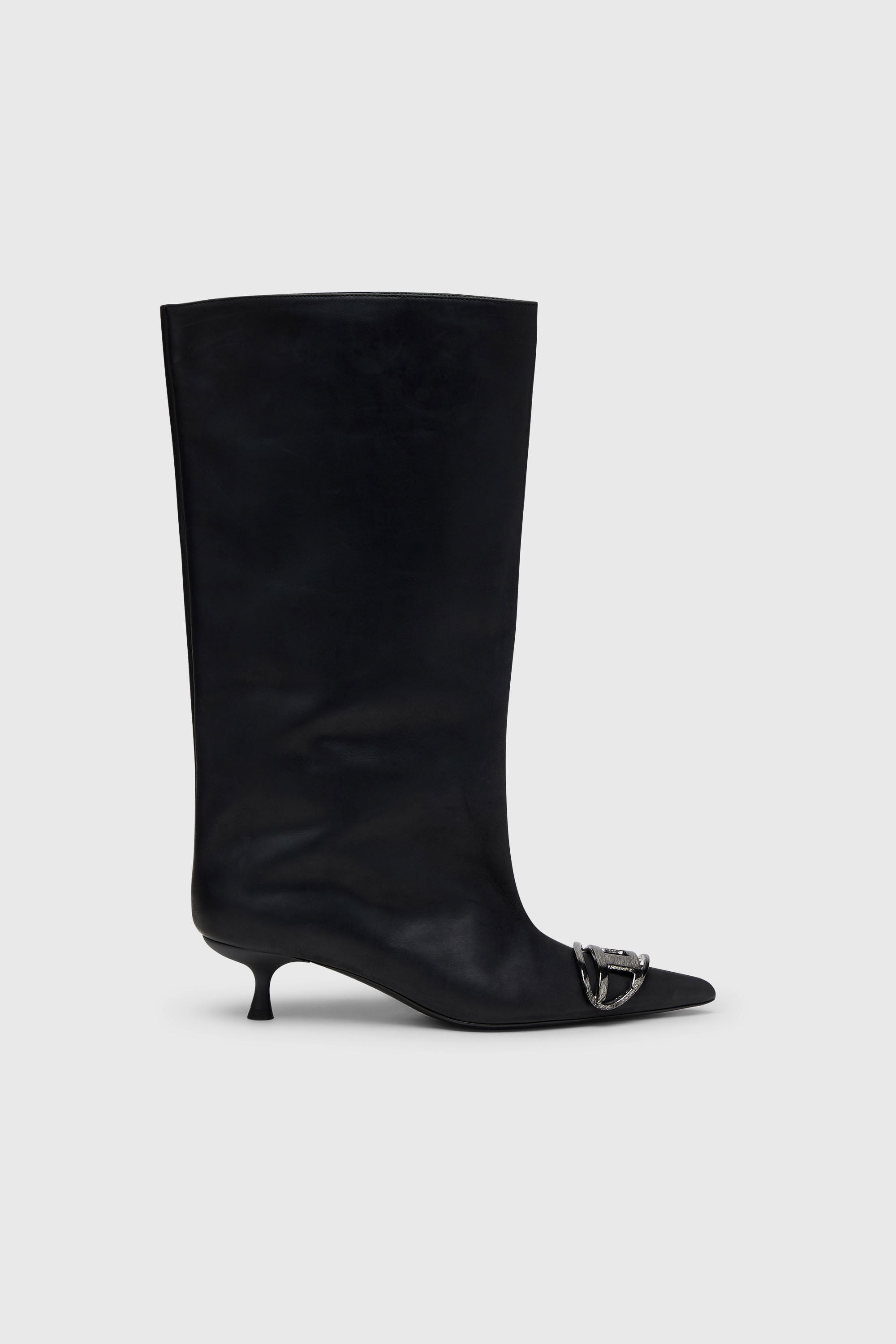 Diesel - D-VENUS 40 KB TUBE, D-Venus-Stivali al ginocchio in pelle oliata Donna in Nero - 1