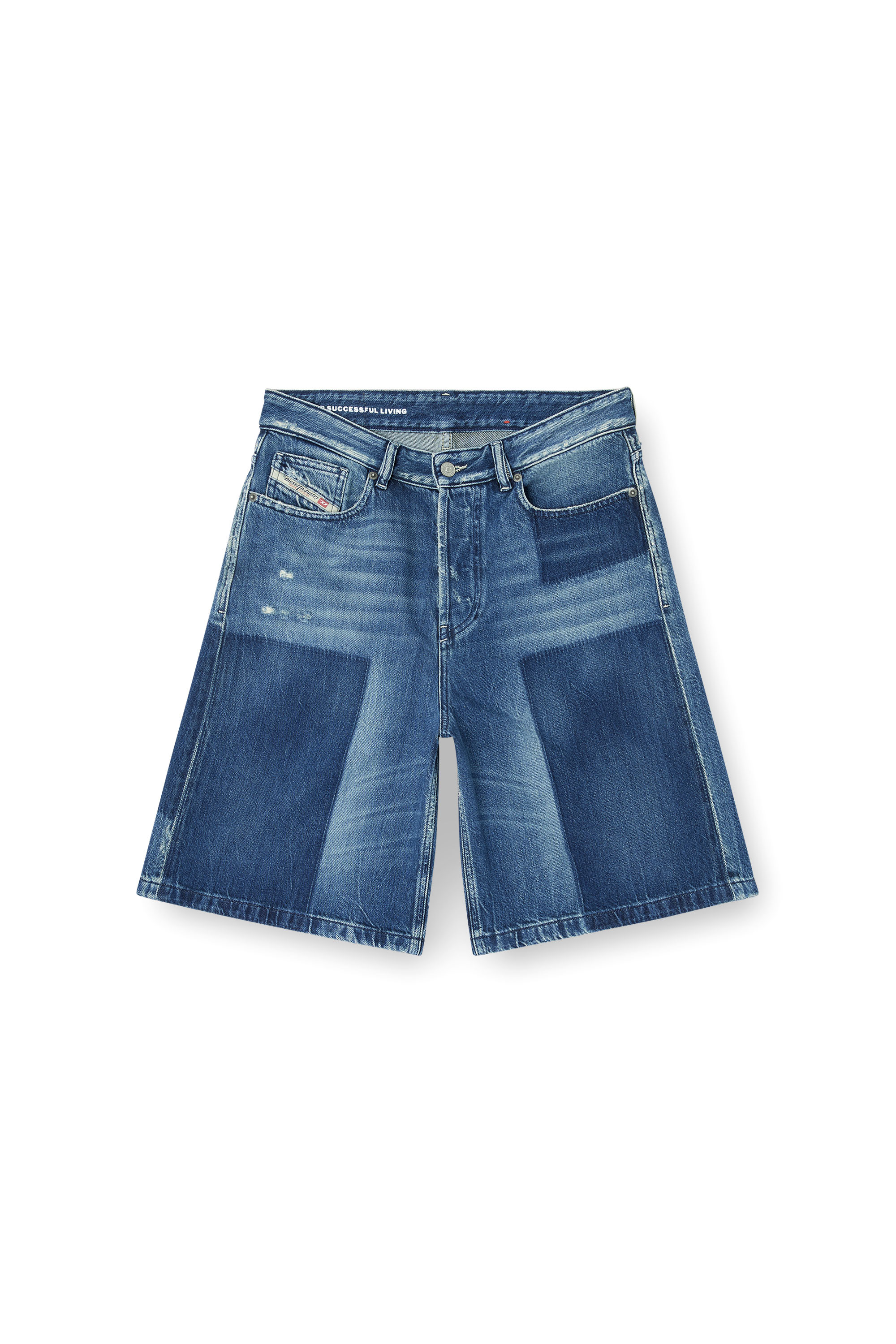 Diesel - DE-SIRE-SHORT, Short in denim a contrasto di colore Donna in Blu - 3