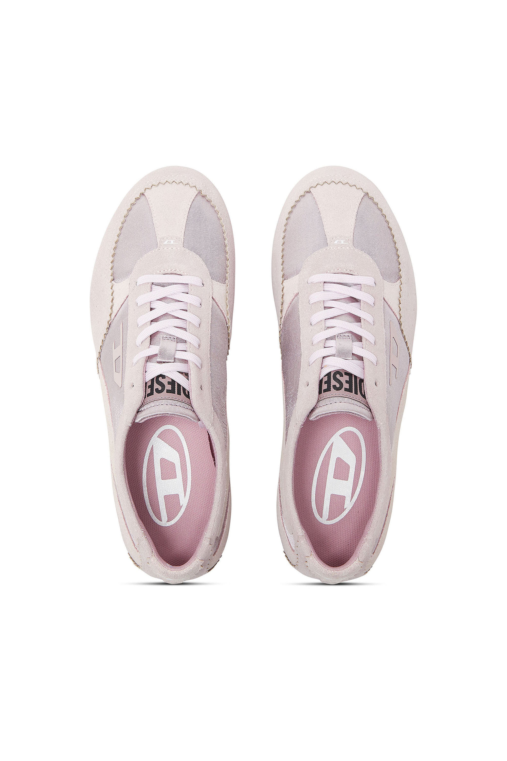 Diesel - D-MILE LOW II W, D-Mile - Sneaker flat con inserti in suede Donna in Rosa - 4