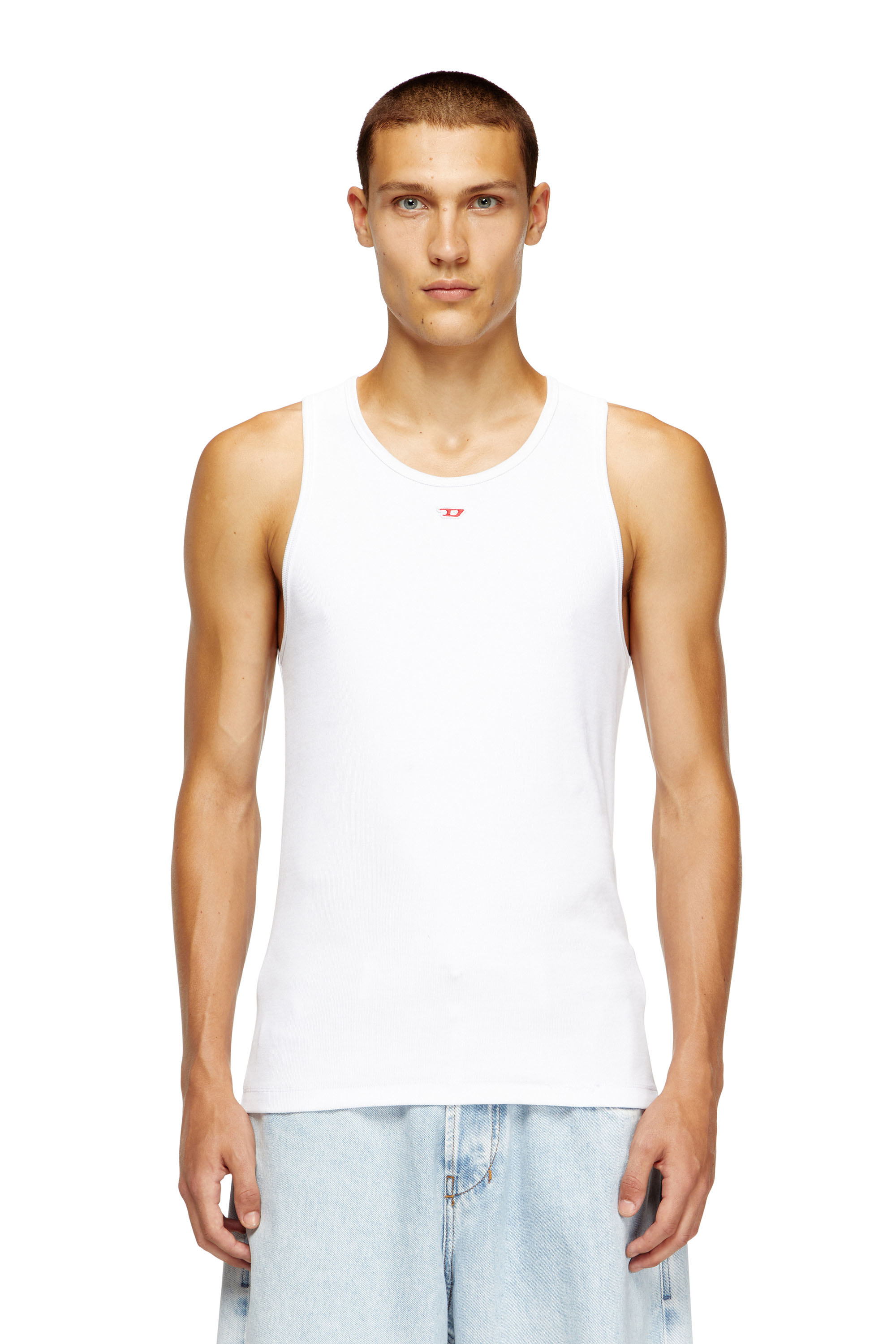 Diesel - T-LIFTY-D, Canotta con mini logo D applicato Uomo in Bianco - 1