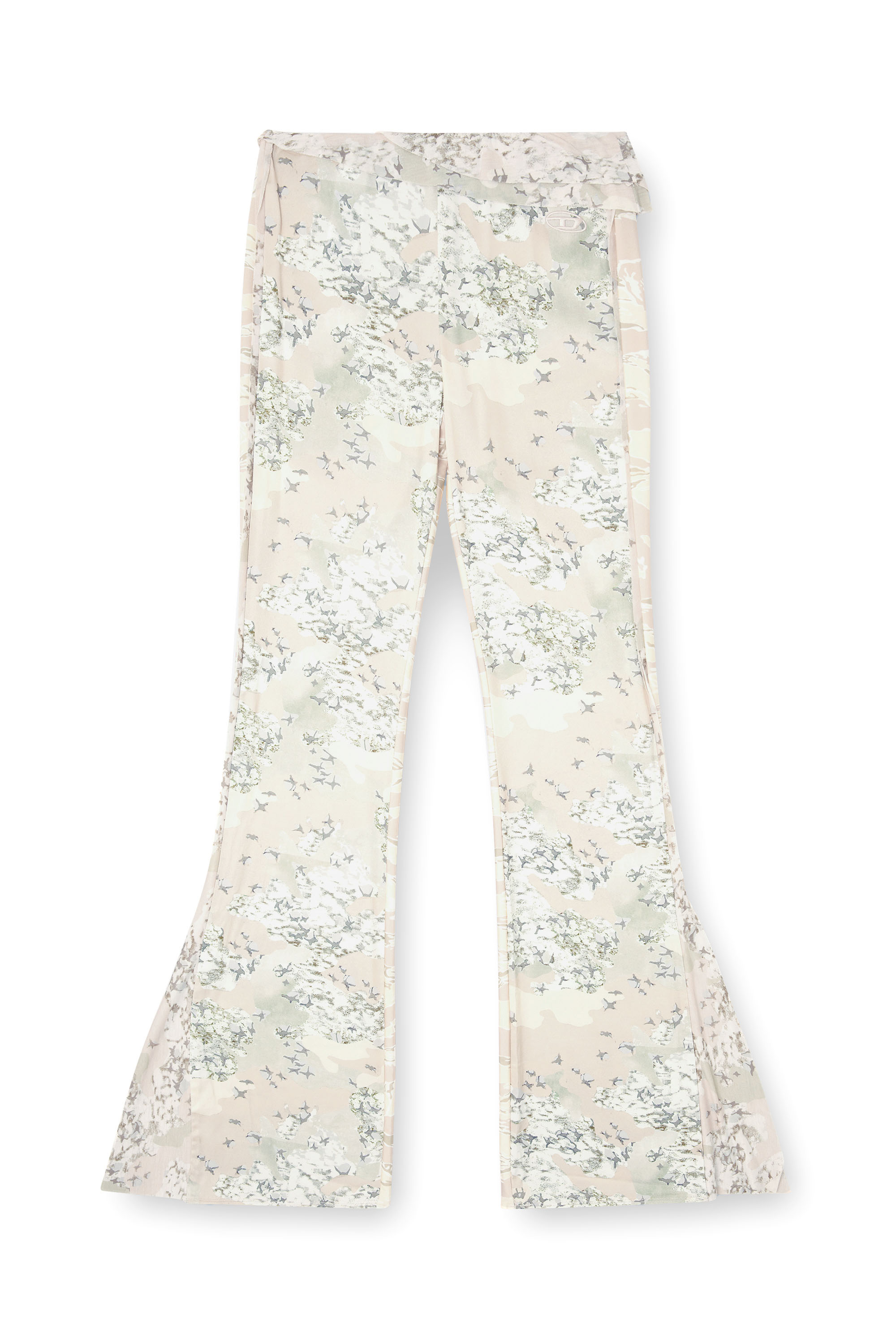 Diesel - P-AFFAL, Pantaloni a zampa con stampe camouflage Donna in Beige - 3