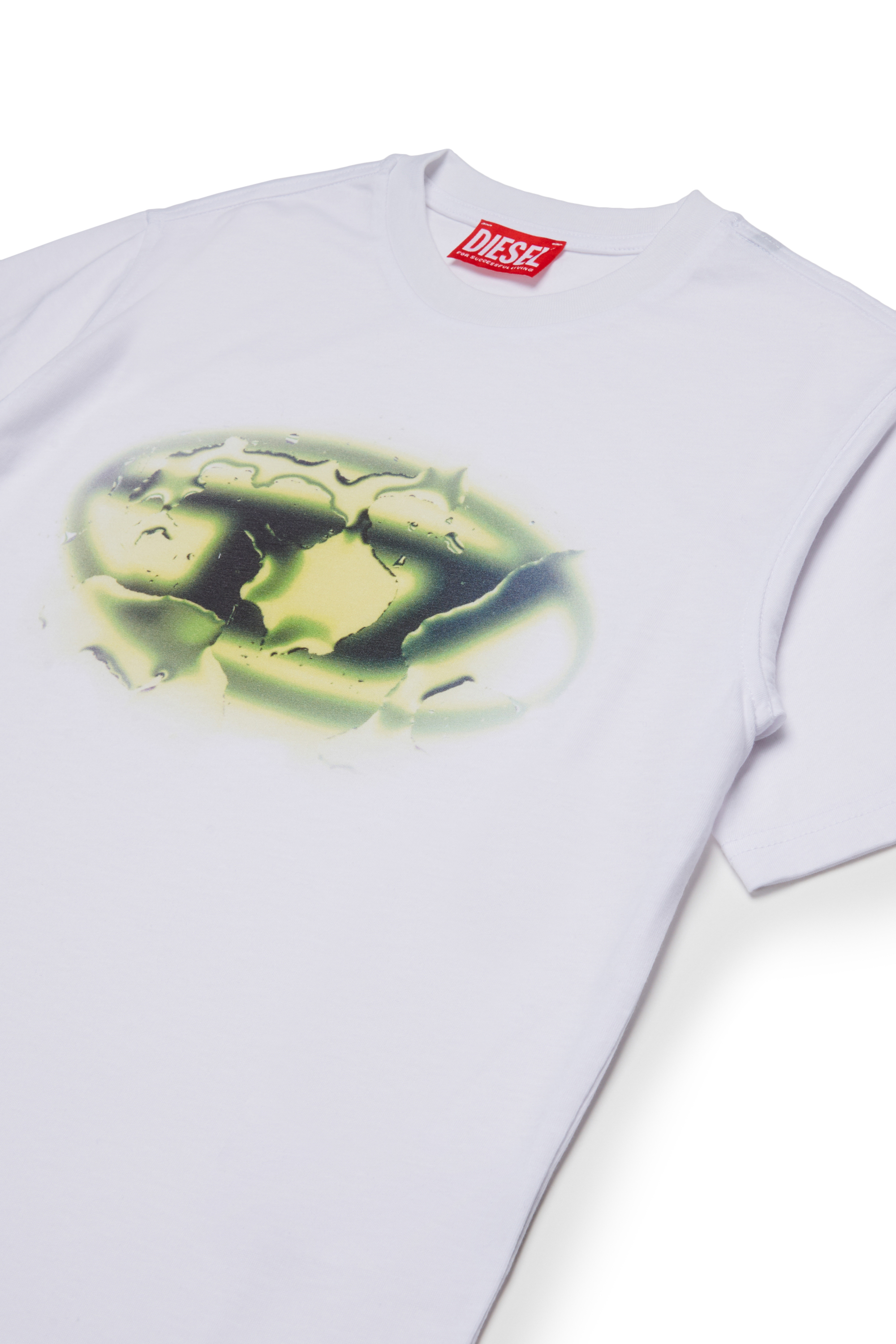 Diesel - TBOXTK3 OVER, T-shirt cotone con stampa grafica Uomo in Bianco - 3