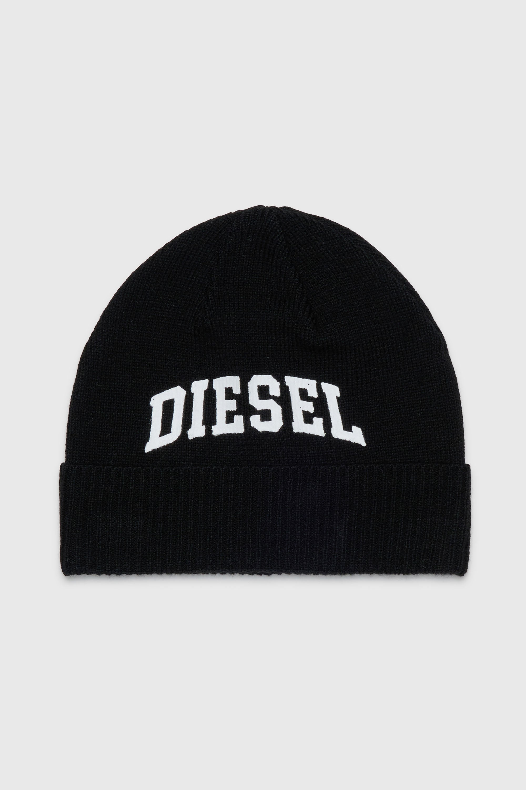 Diesel - FBAND, Berretto in misto lana con logo Unisex in Nero - 1
