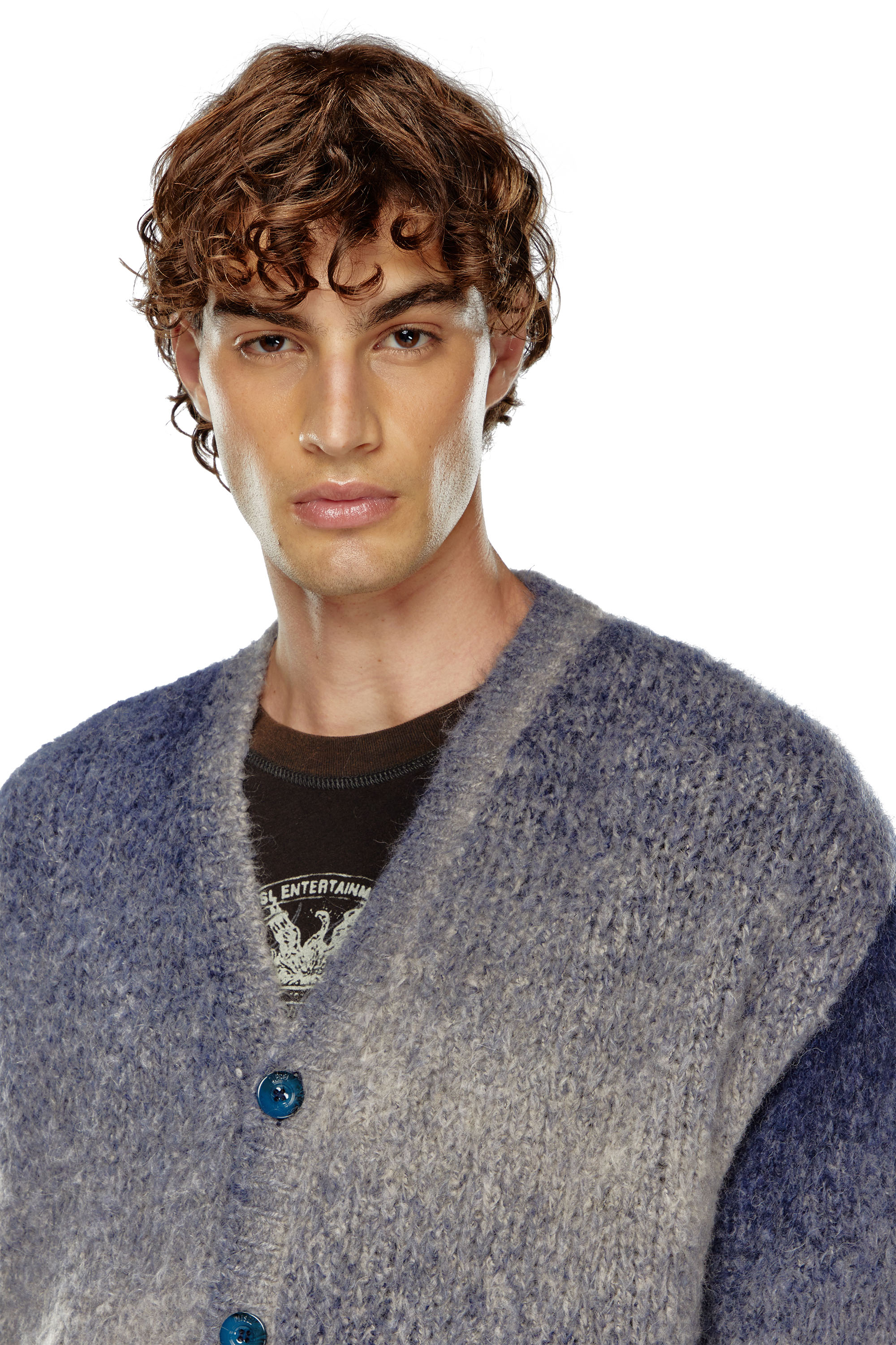 Diesel - K-RAMARRO, Cardigan dégradé in misto aplaca Uomo in Blu - 5