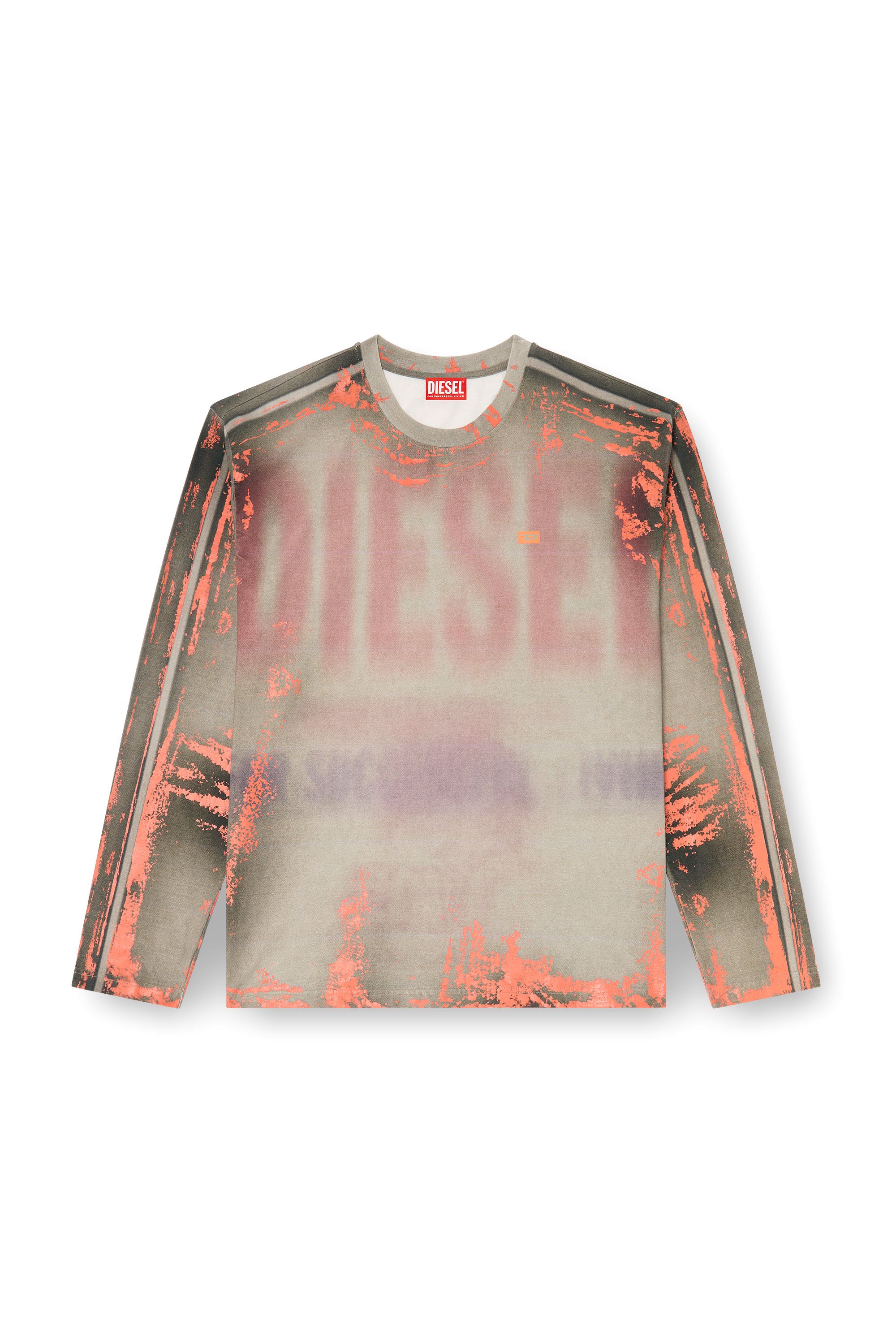 Diesel - T-FILMY, T-shirt a manica lunga in jersey effetto screpolato Uomo in Multicolor - 3