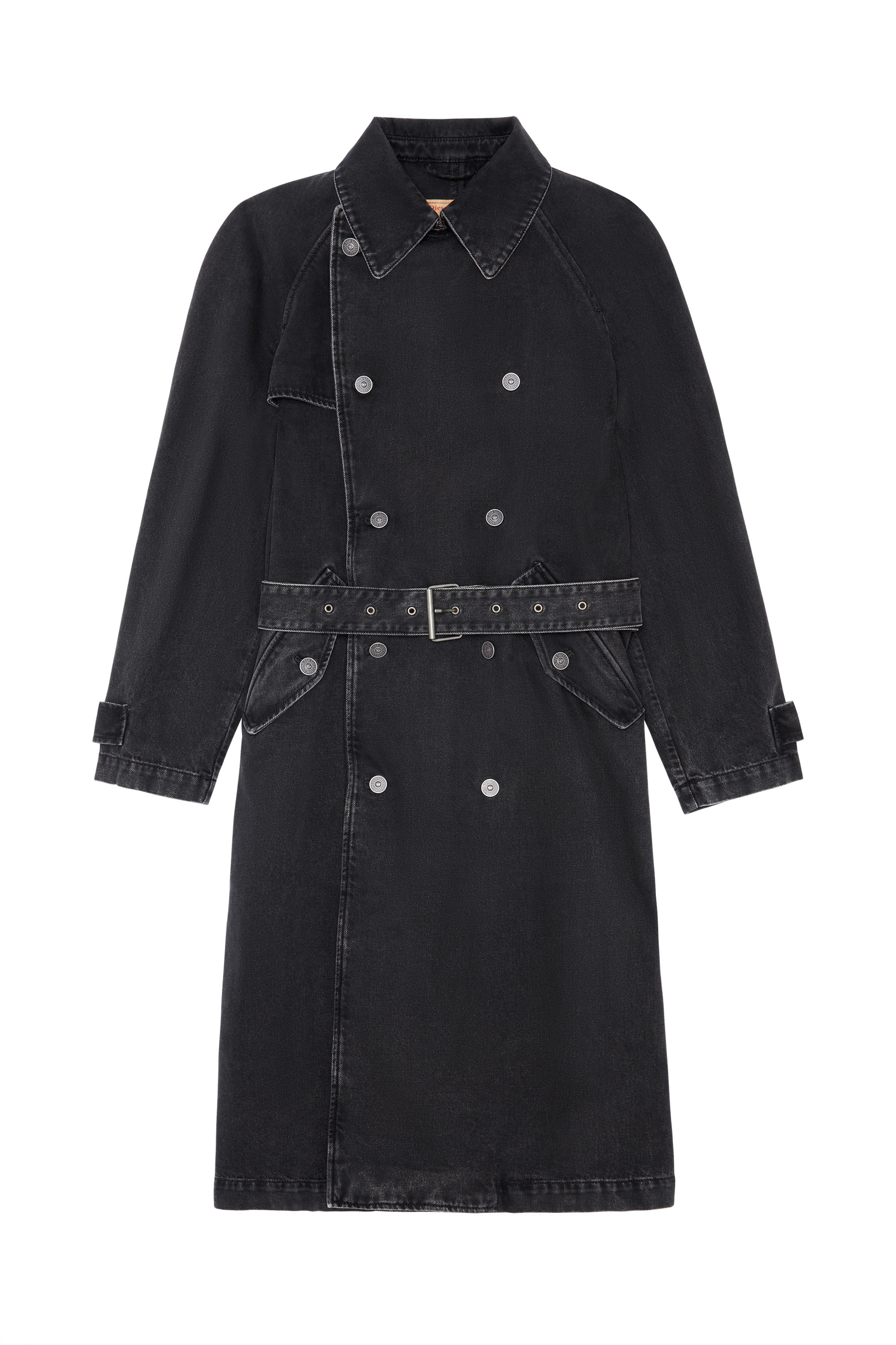 Diesel - D-DELIRIOUS DOUBLE BREASTED TRENCH COAT, Nero/Grigio scuro - Image 3