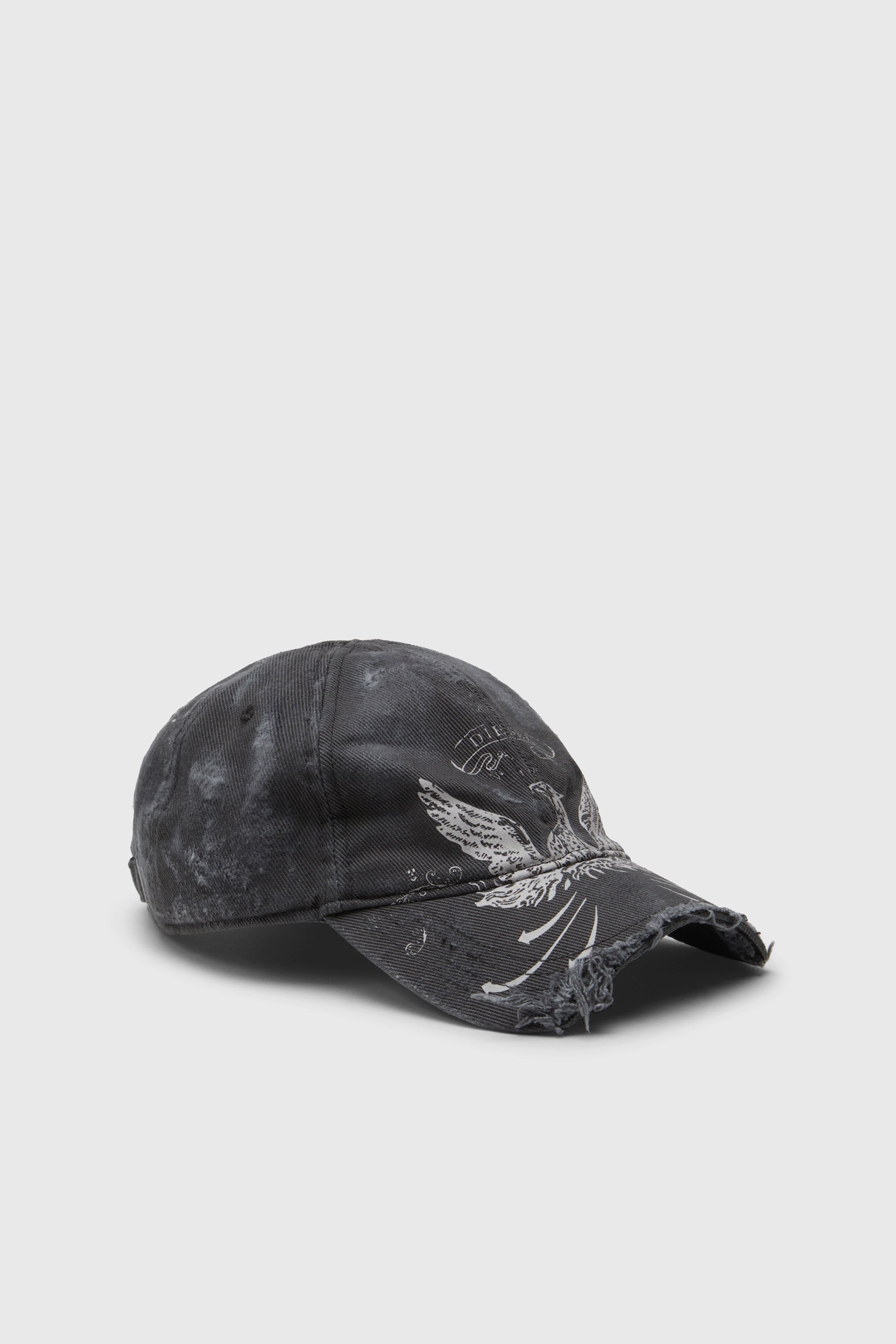 Diesel - C-FENIX, Cappello da baseball distressed e iconica stampa fenice Uomo in Nero - 1