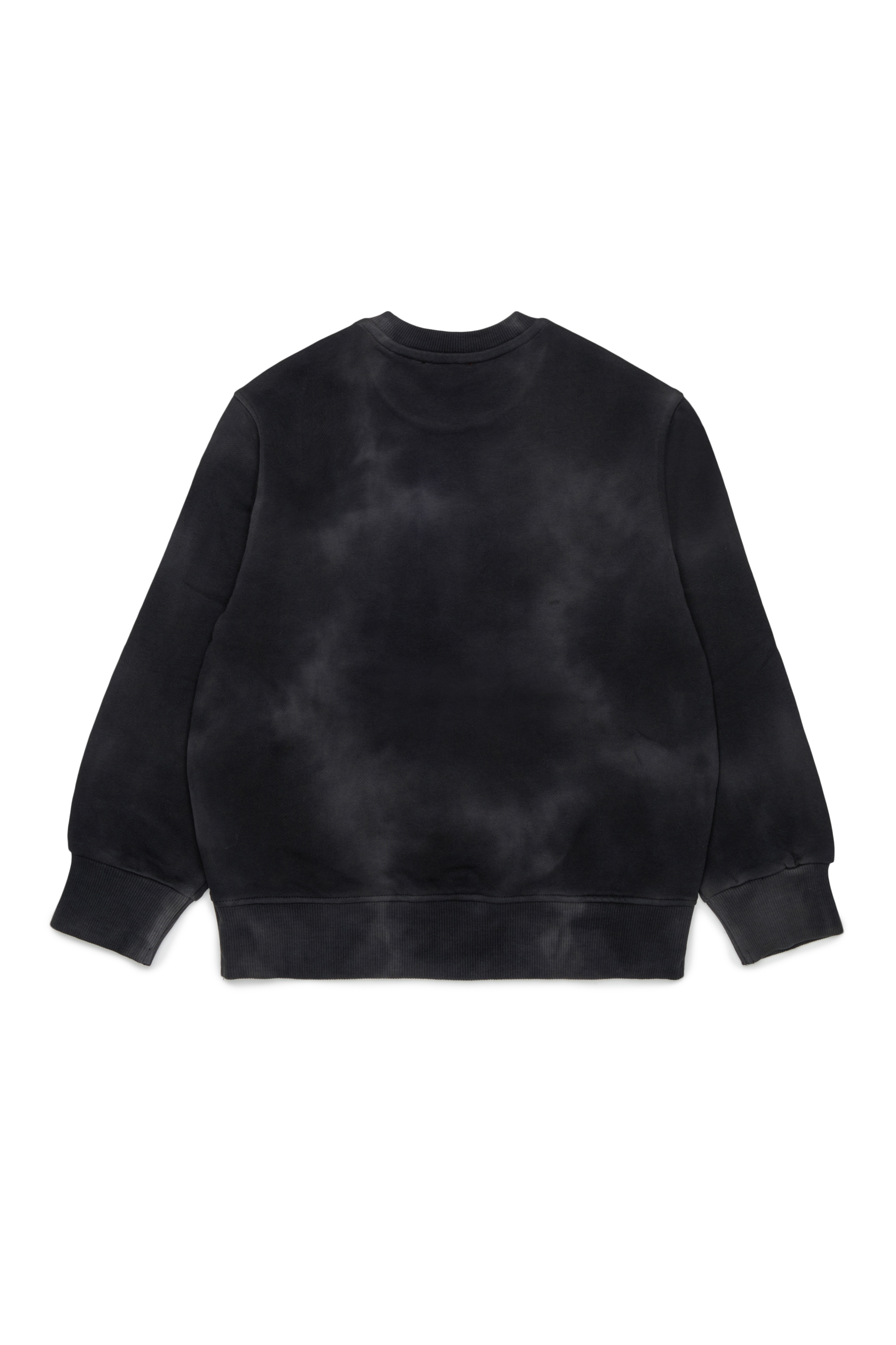 Diesel - SFIN OVER, Felpa effetto nuvolato con motivo fenice Uomo in Nero - 2