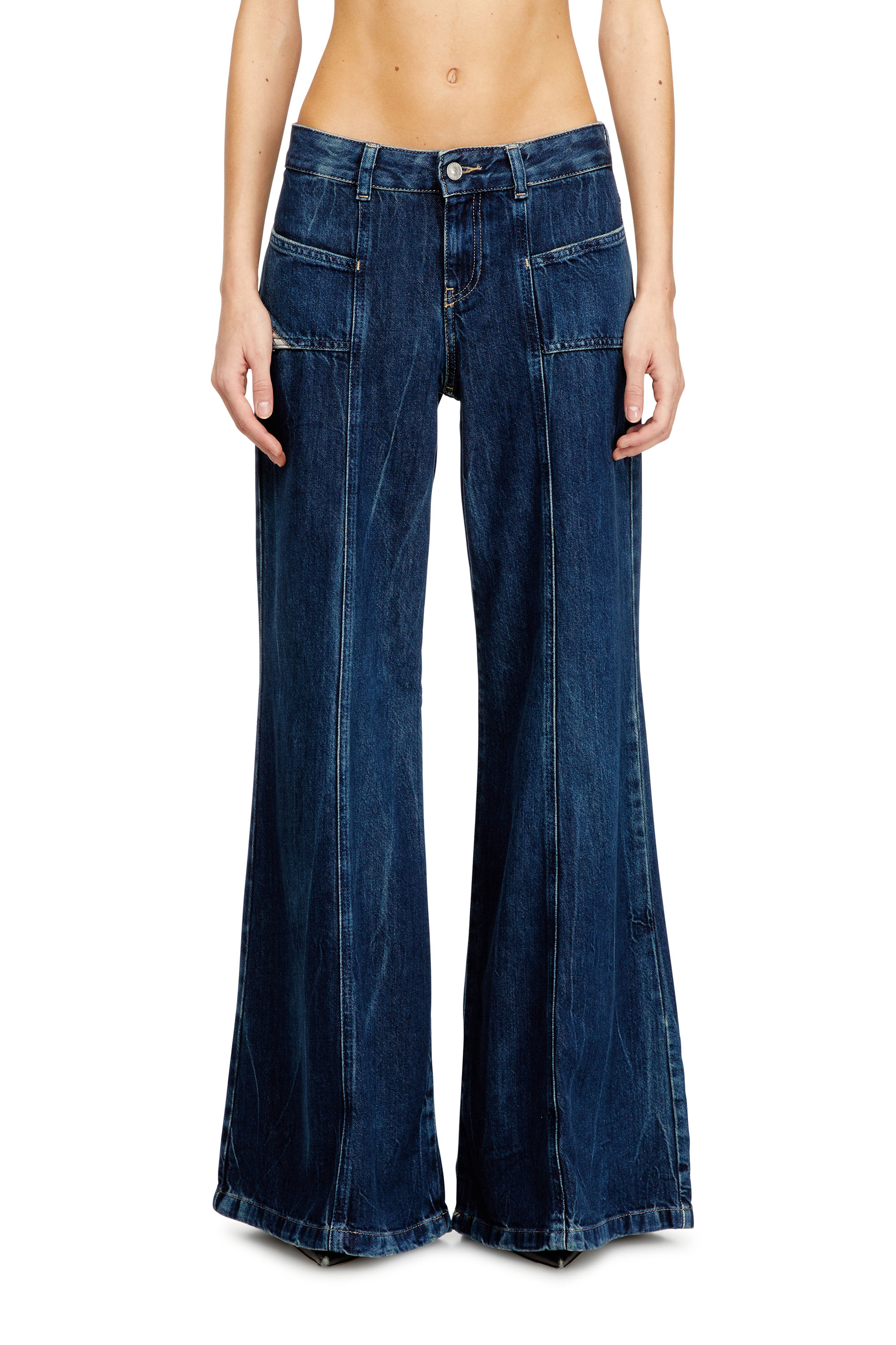 Diesel - Flare Jeans D-Akii 09N61 Donna, Blu medio - Image 1