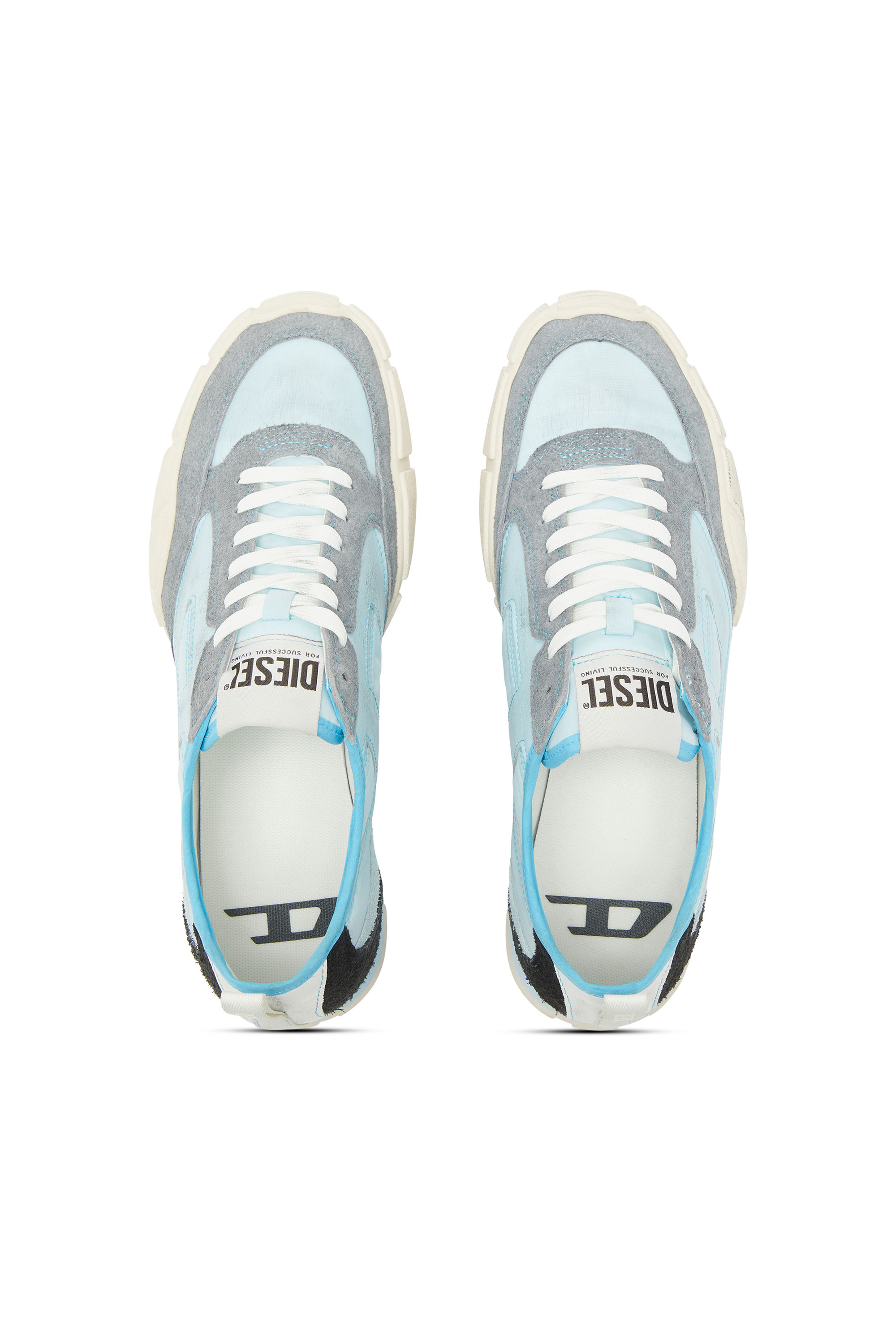 Diesel - S-PAGODHA LOW, S-Pagodha - Sneakers in pelle e nylon Uomo in Blu - 4