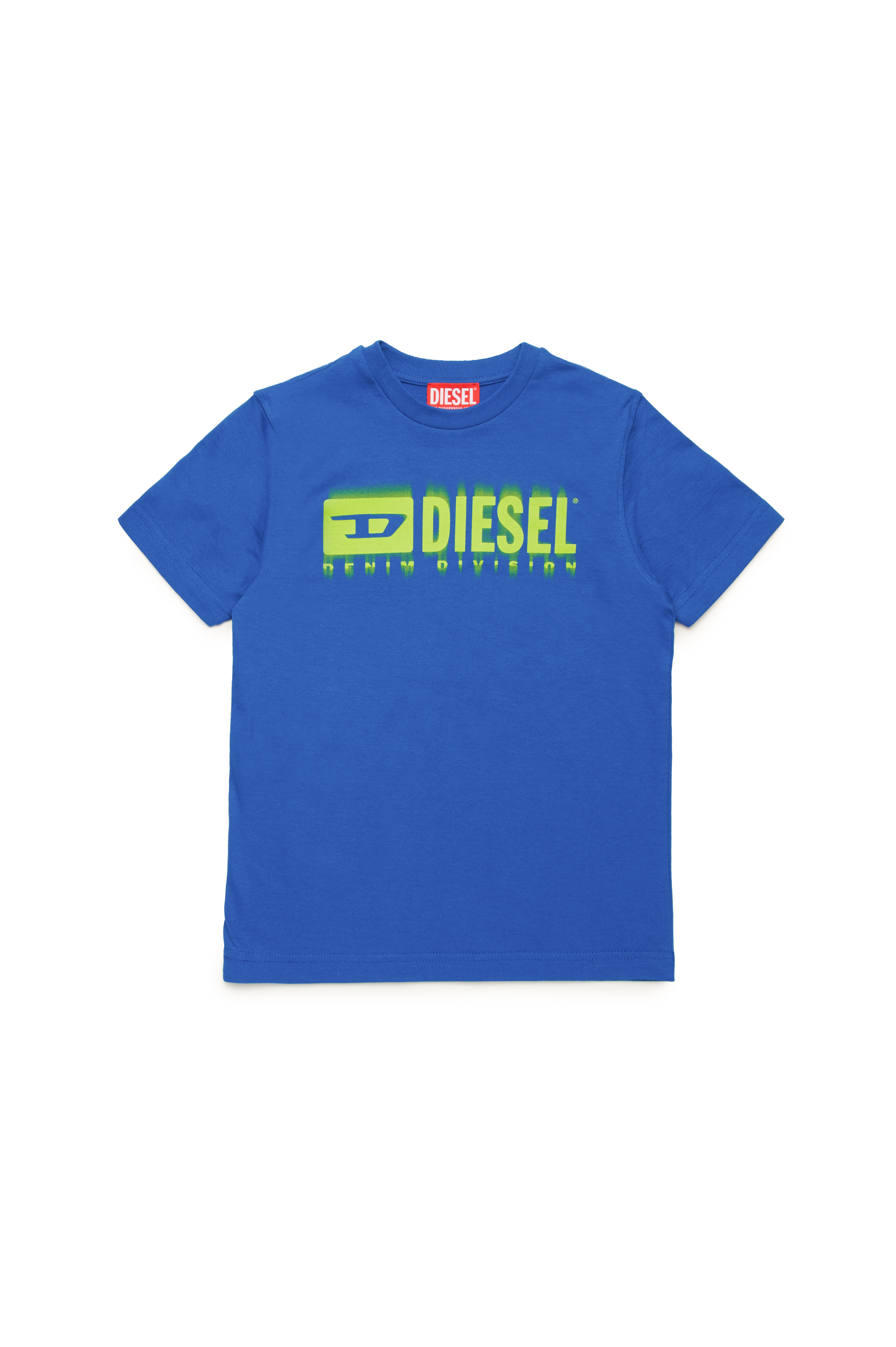 Diesel - TDIEGORL6, T-shirt con logo sbavato Uomo in Blu - 1