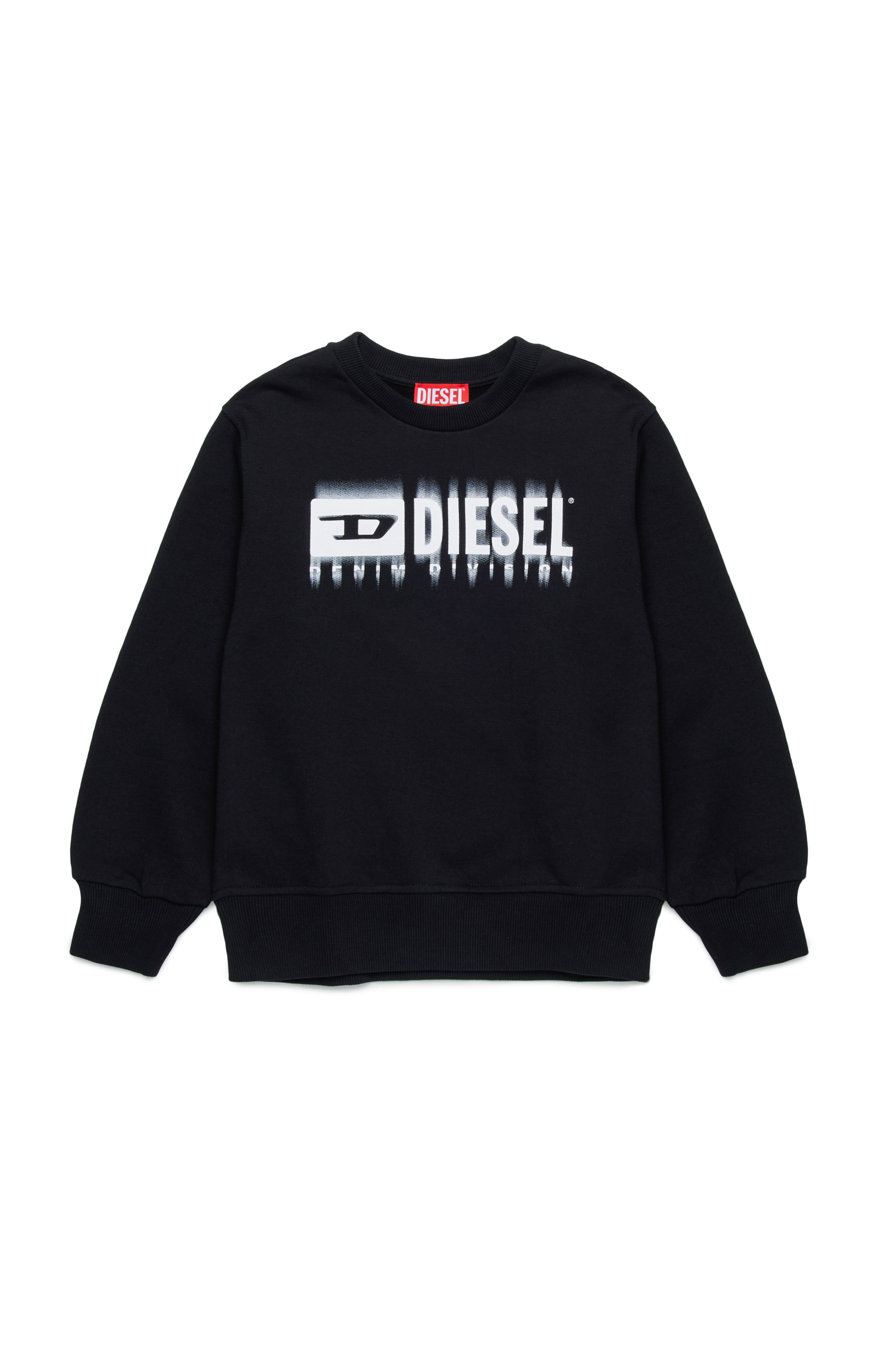 Diesel - SGINNL8 OVER, Felpa con logo sbavato Uomo in Nero - 1