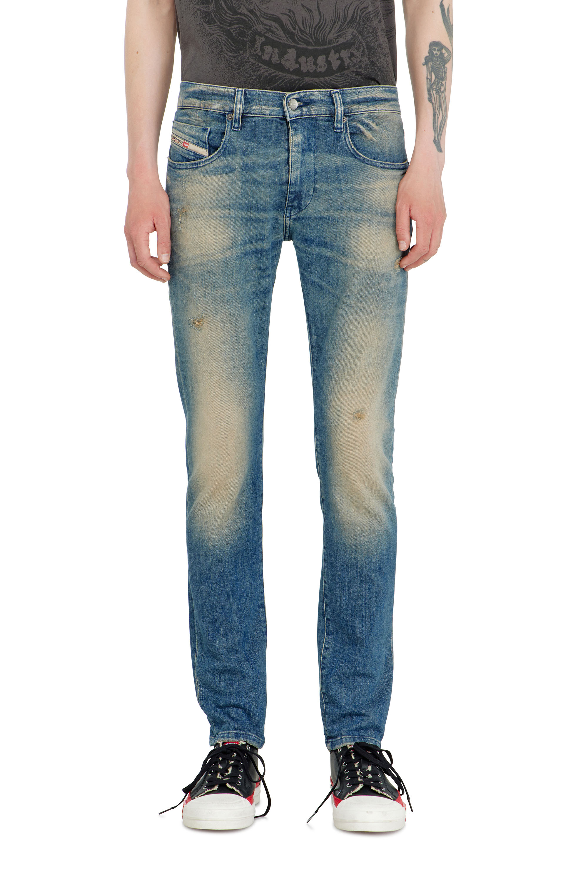 Diesel - Slim Jeans 2019 D-Strukt 0KBBW Uomo, Blu medio - Image 4