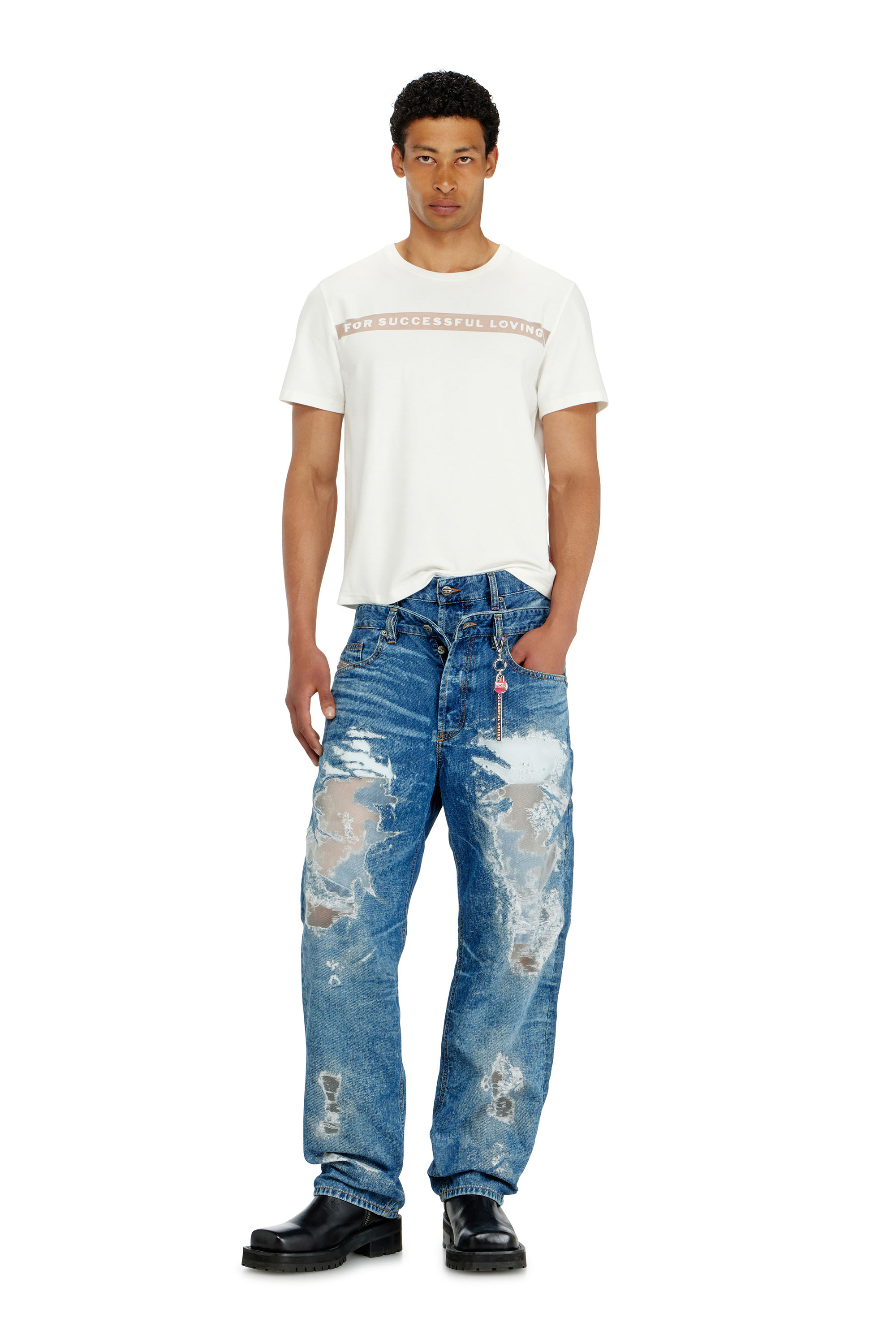 Diesel - PR-T-NOTS-CHI-R, T-shirt con logo For Successful Loving Unisex in Bianco - 2