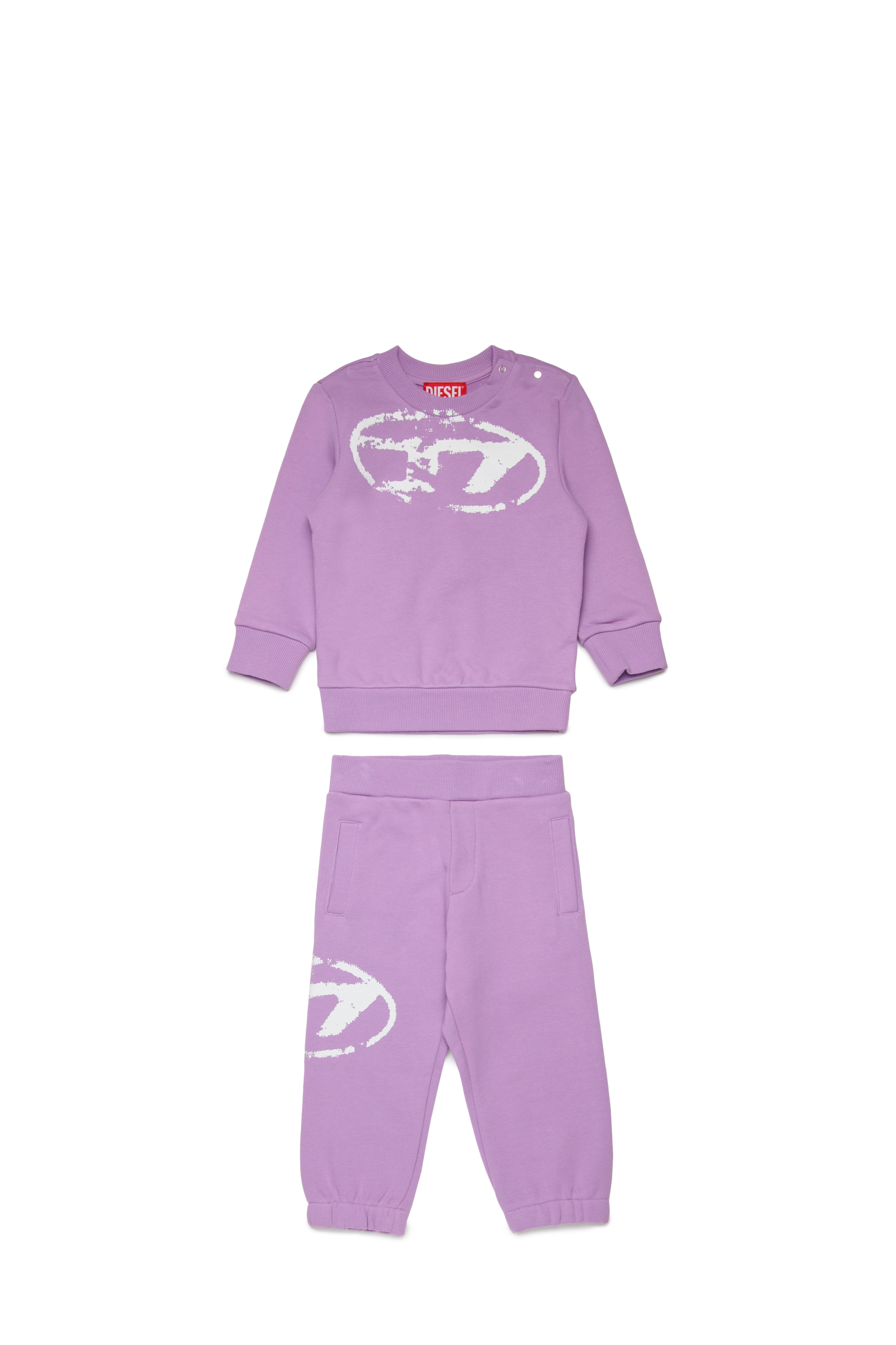 Diesel - SBOXTN5BLONGB-SET, Set abbigliamento baby con logo Oval D usurato Unisex in Viola - 1