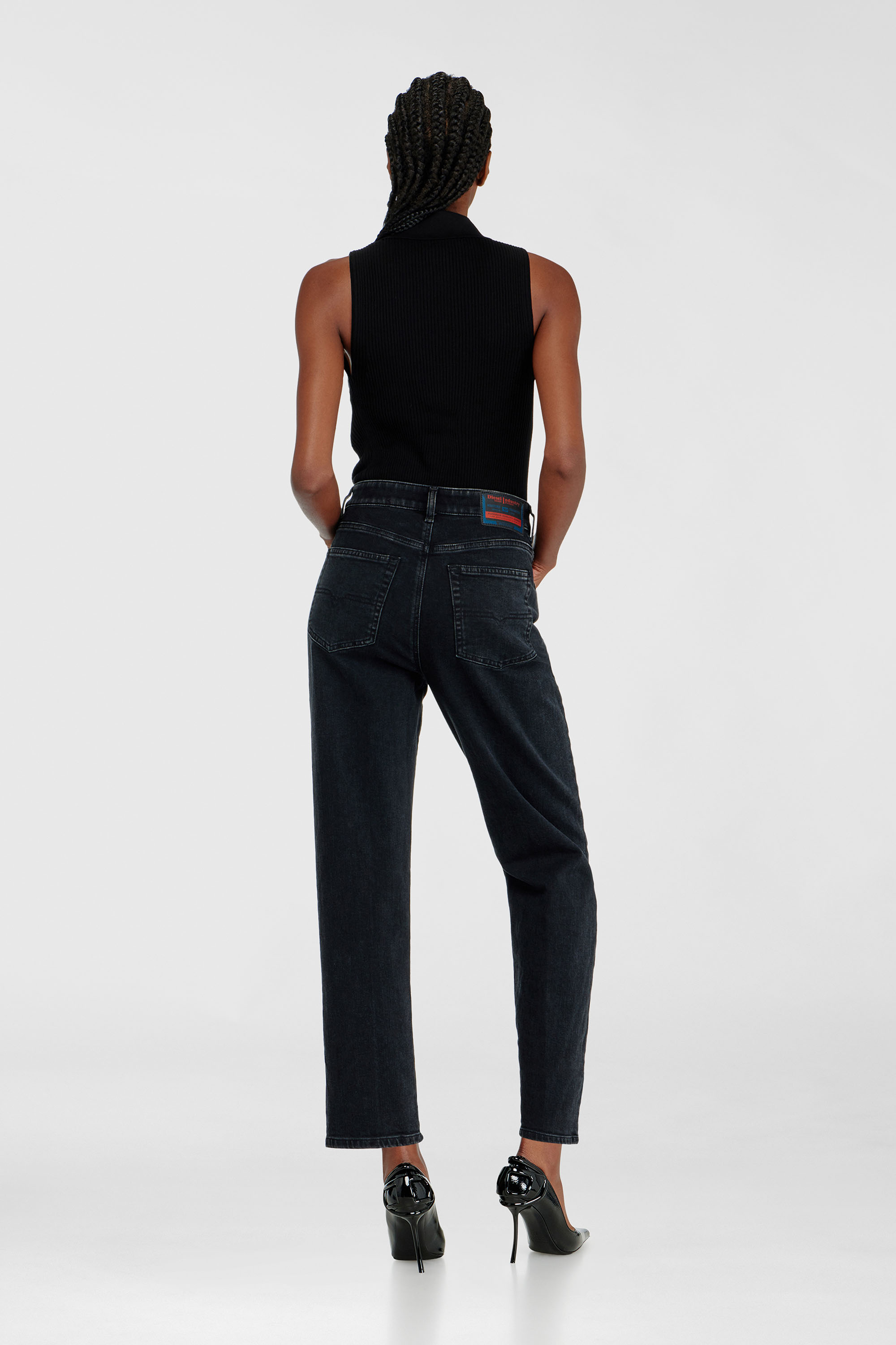 Diesel - Regular Jeans 1981 D-Went 09N89 Donna, Nero/Grigio scuro - Image 3