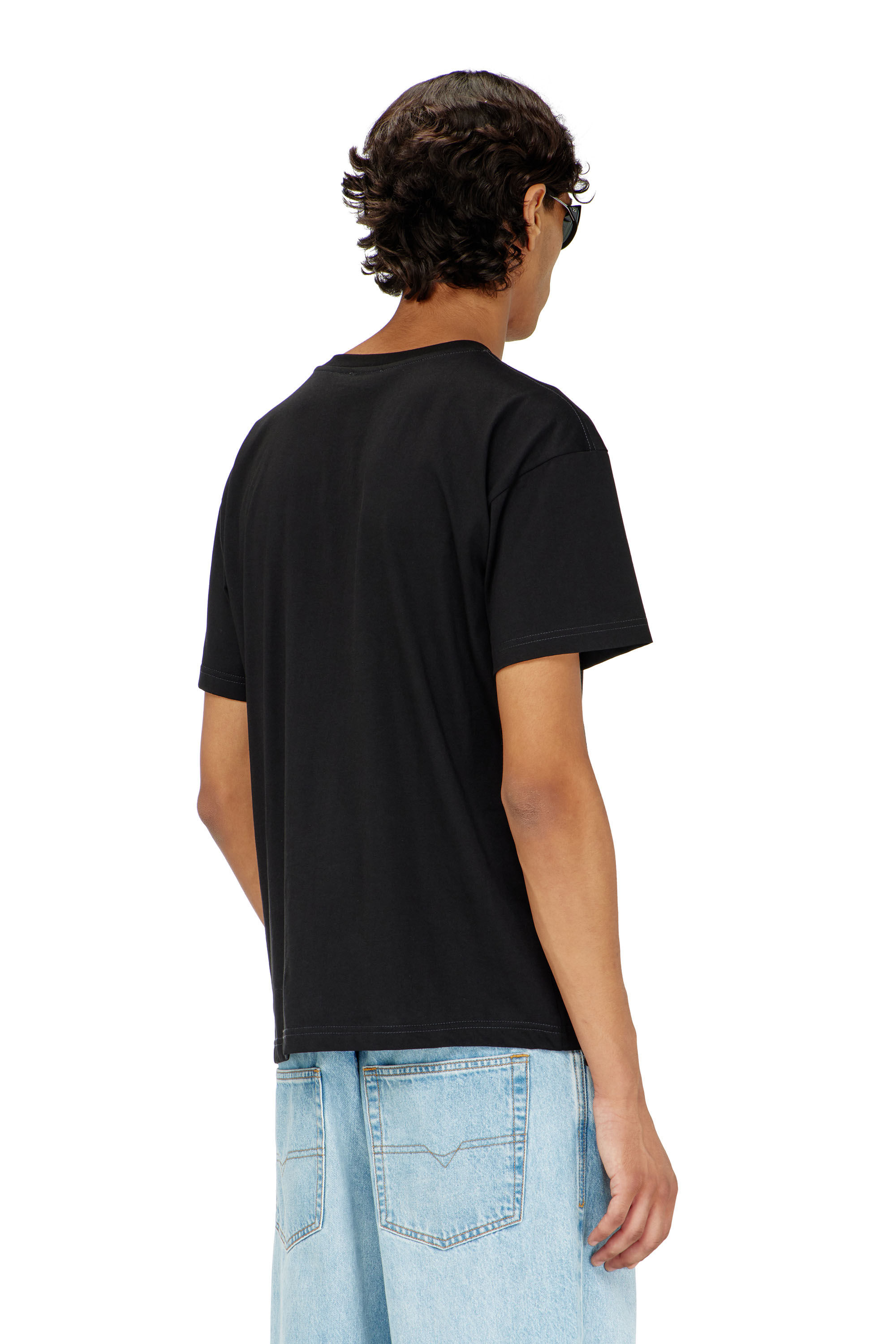 Diesel - T-NORM-PIPING, T-shirt con profili a contrasto Uomo in Nero - 4