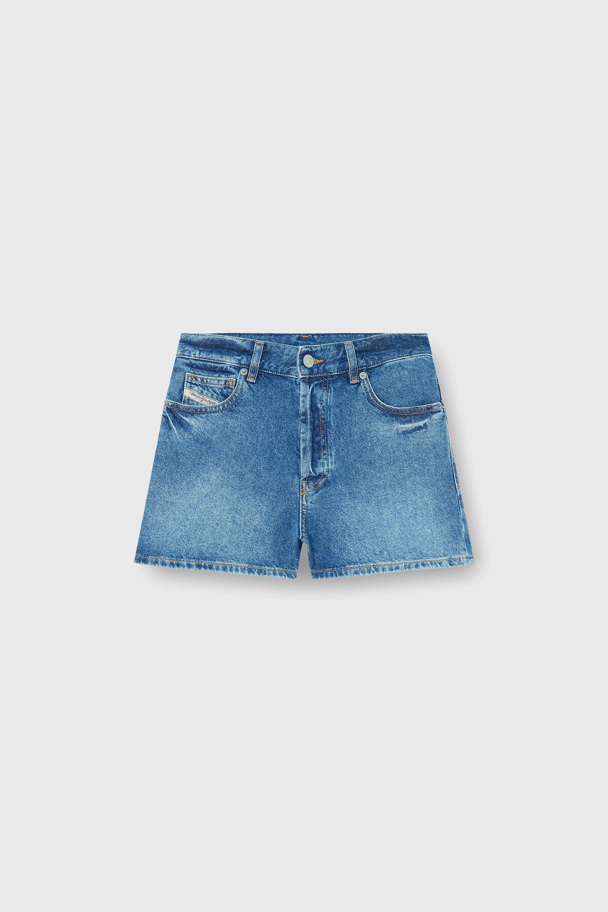 Diesel - DE-HELIOS, Shorts in denim effetto vissuto Donna in Blu - 2