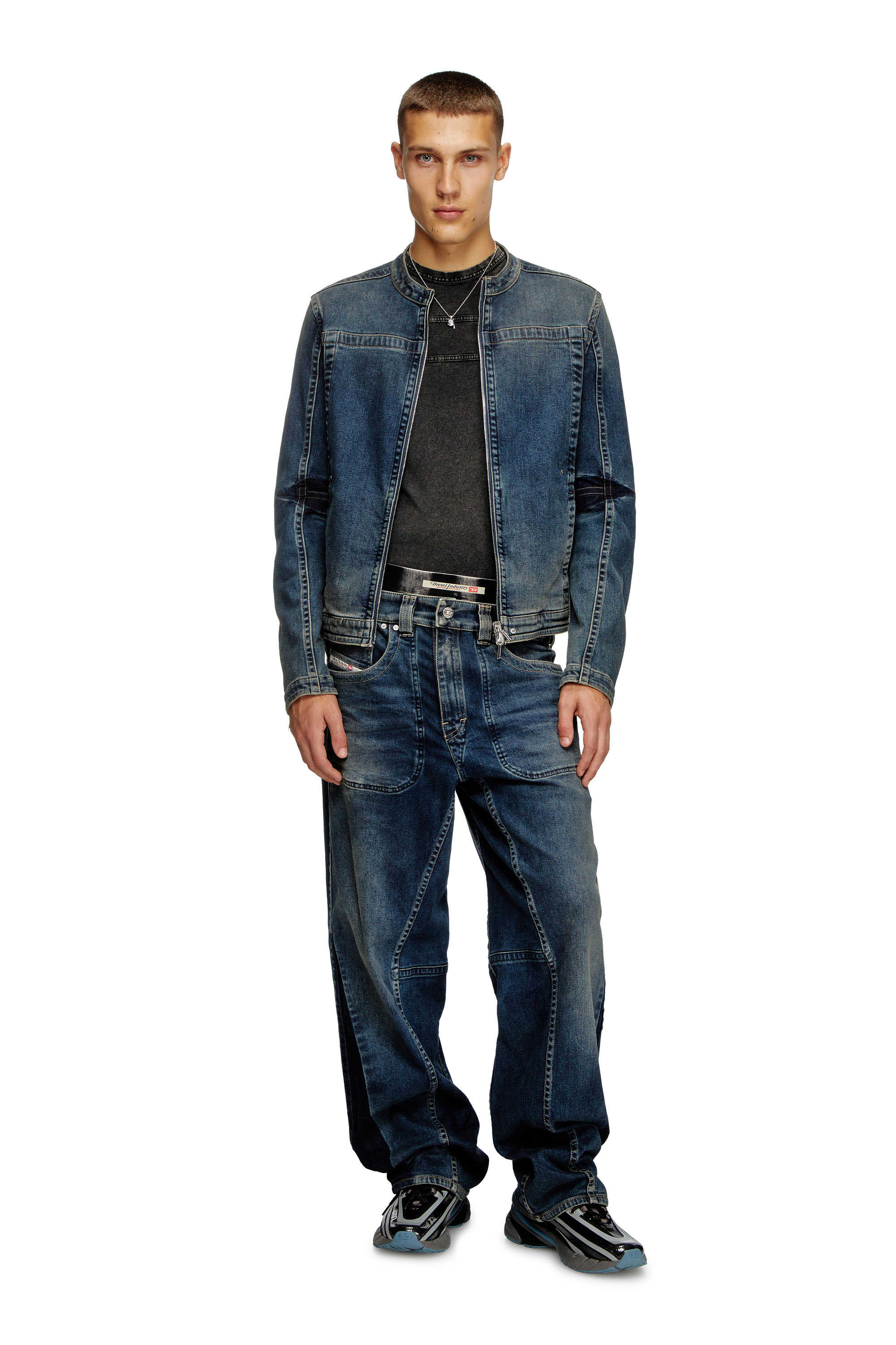 Diesel - D-GLORY-RE, Giacca stile moto in denim Rehab Uomo in Blu - 2