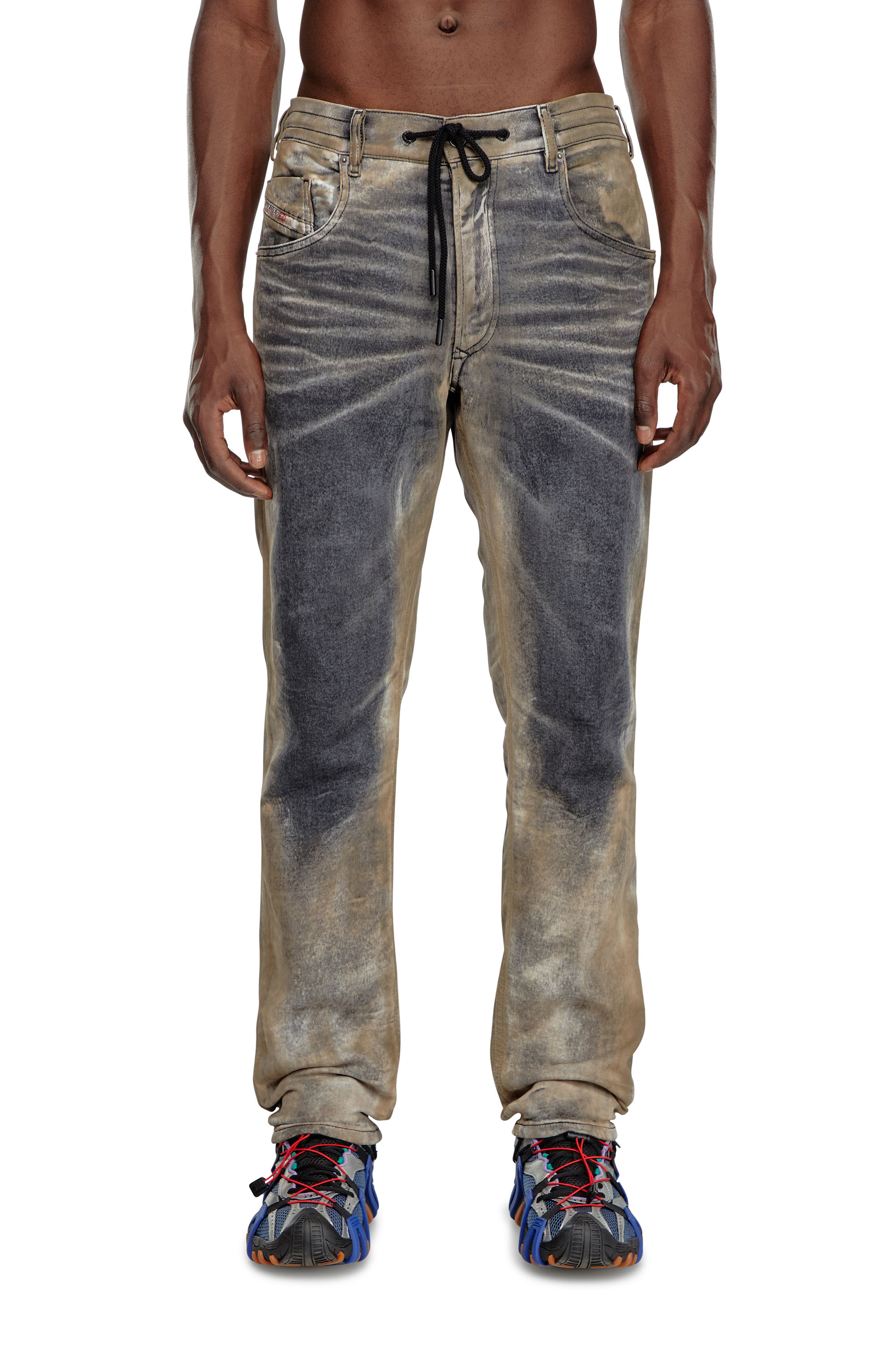 Diesel - Regular 2030 D-Krooley Joggjeans® 068NP Uomo, Nero/Grigio scuro - Image 1