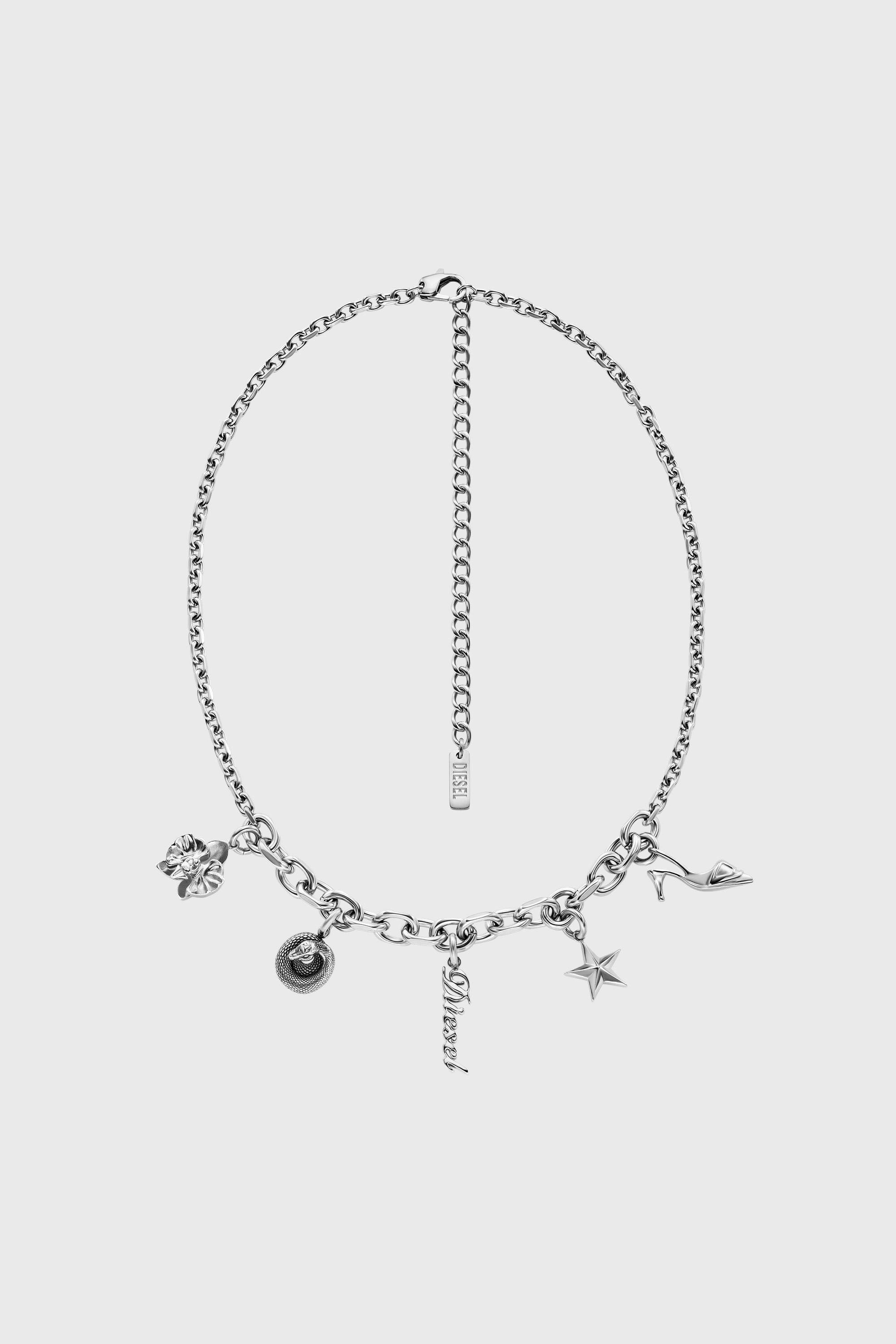 Diesel - DX1745040, Collana con charm in acciaio inox Unisex in Argento - 1