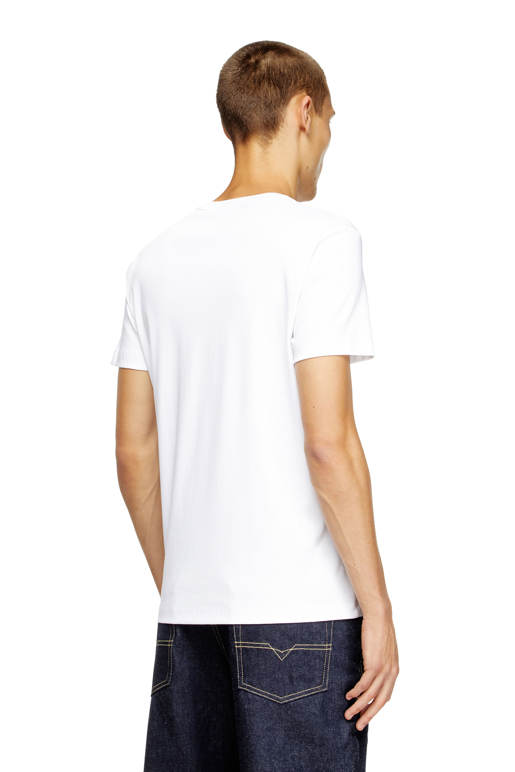 Diesel - T-MIEGOR-K77, T-shirt in cotone mercerizzato Uomo in Bianco - 4