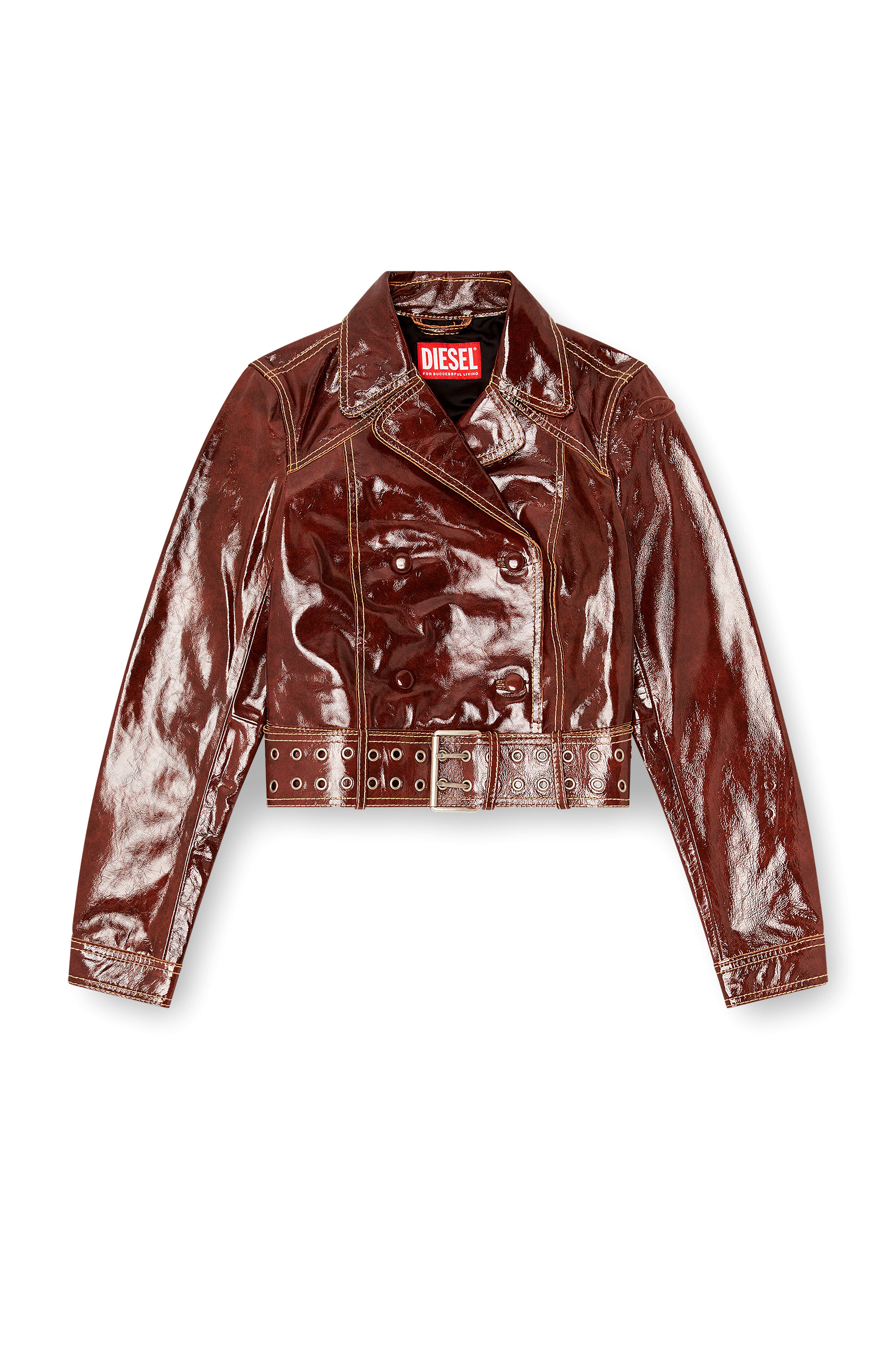 Diesel - L-EGEND, Giacca in vernice con cintura larga Donna in ToBeDefined - 3