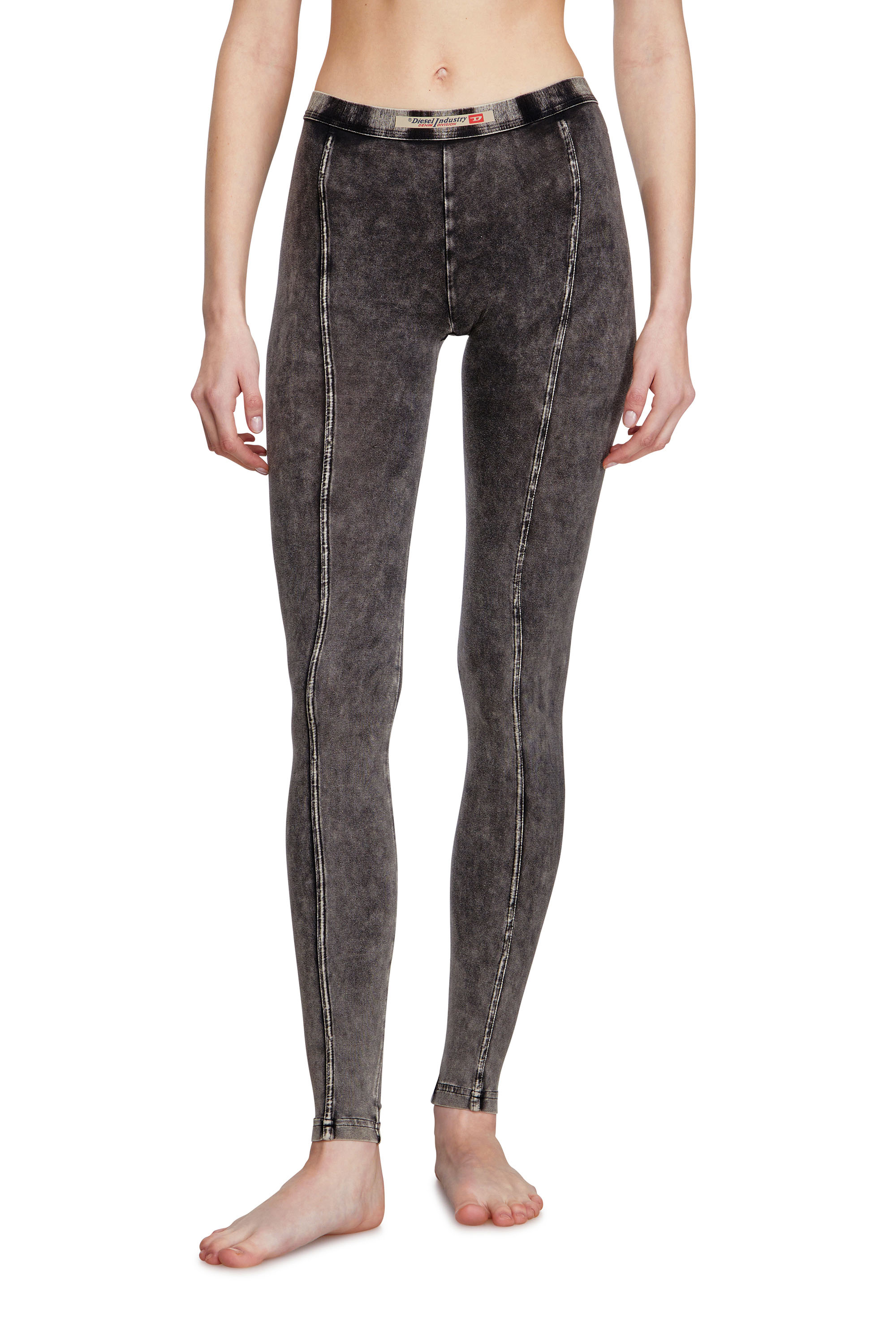 Diesel - ATHENA-DNM, Jeggings in jersey effetto denim Donna in Nero - 2