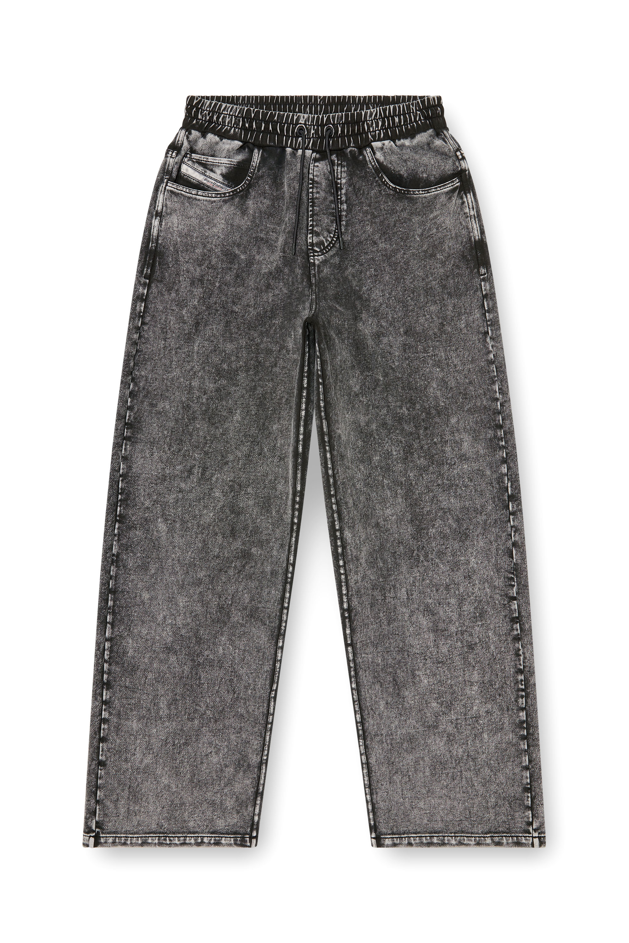Diesel - P-STUK, Pantaloni da tuta effetto denim Uomo in Grigio - 4