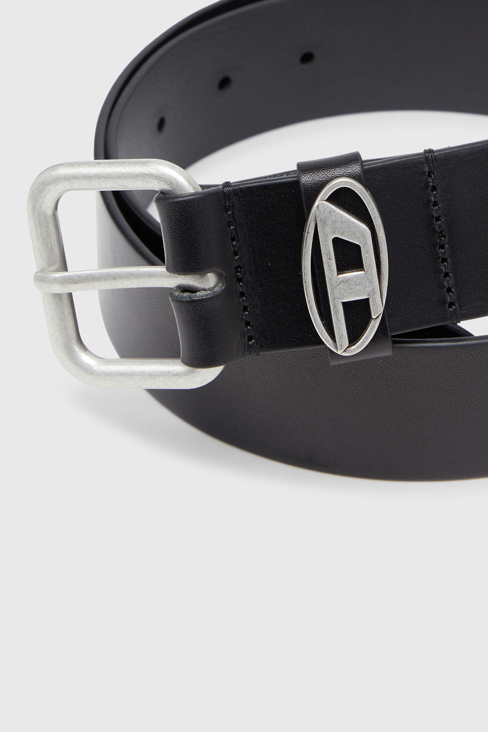 Diesel - B-1DR OVAL D LOOP, Cintura 4 cm in pelle opaca con fibbia metallica Unisex in Nero - 3