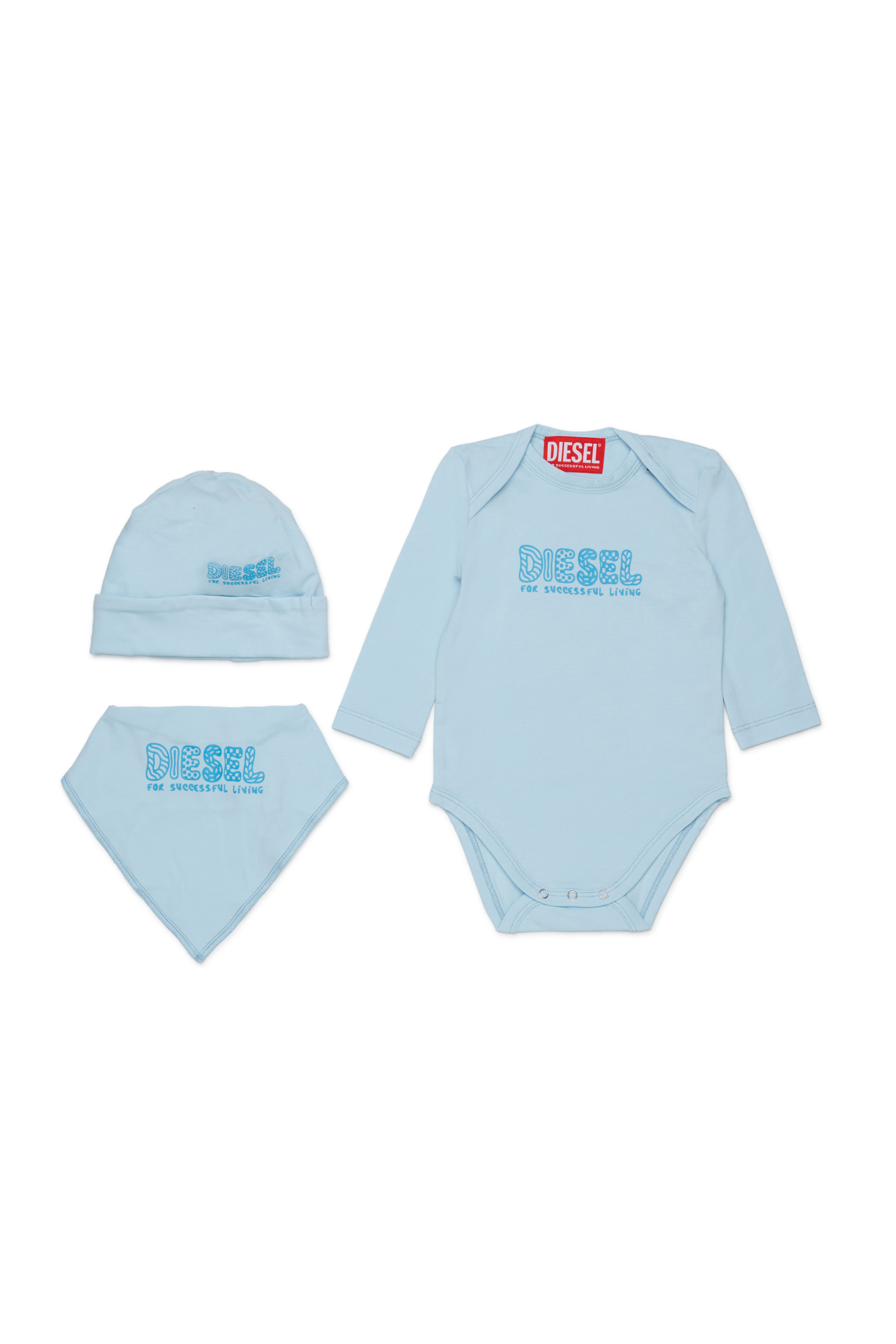 Diesel - UBBYBOX-NB, Set neonato con stampa doodle-logo Unisex in Blu - 1