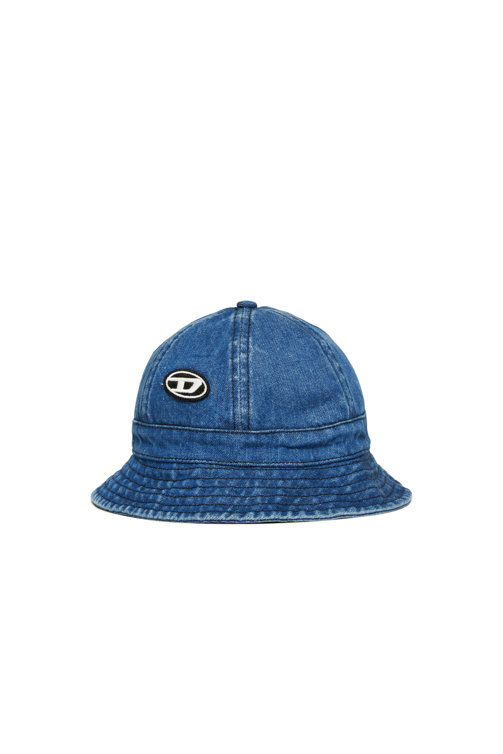 Diesel - FDENB, Cappello da pescatore in denim con toppa Oval D Unisex in Blu - 1