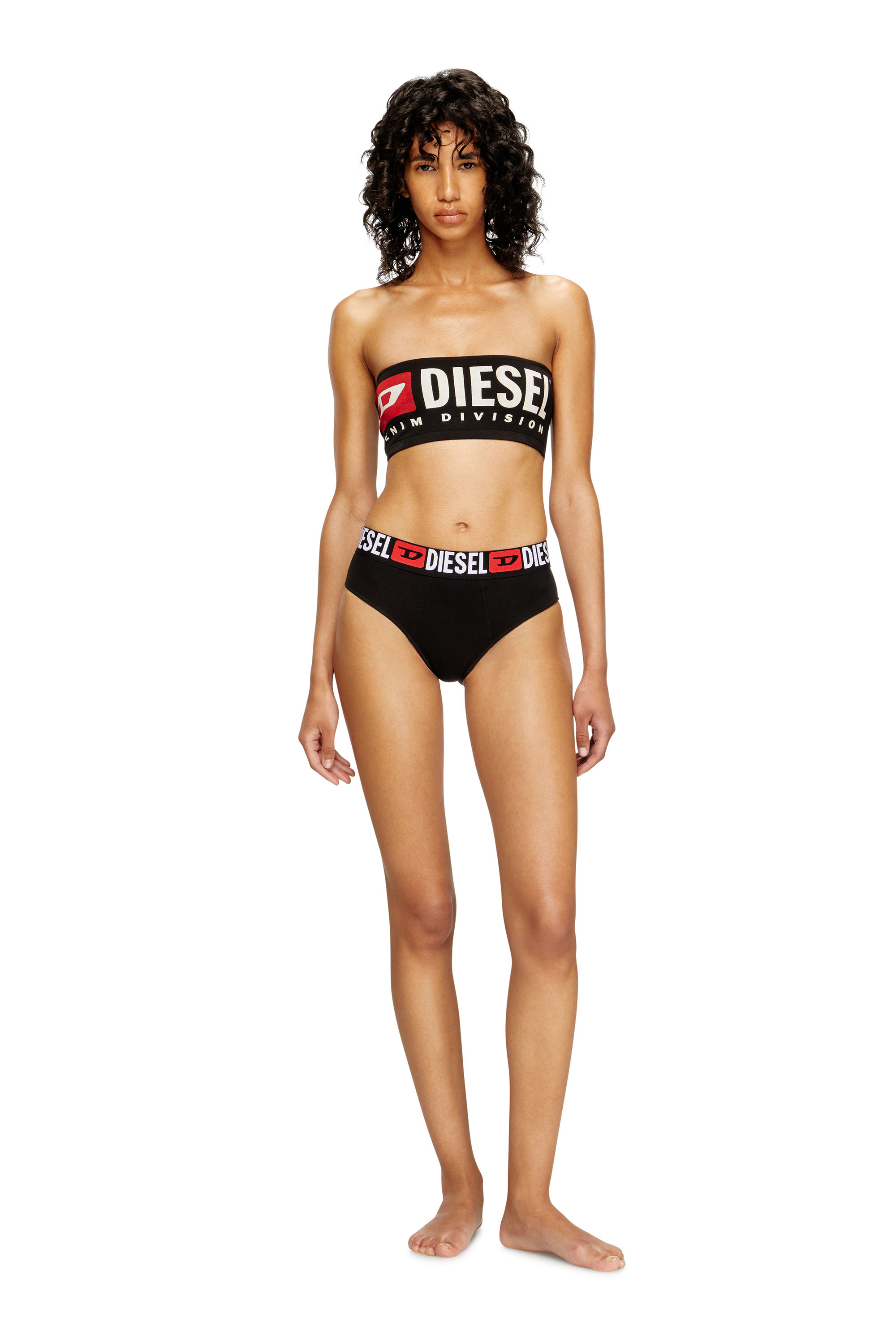 Diesel - UFSB-MELANIE, Reggiseno a fascia con maxi logo Donna in Nero - 2