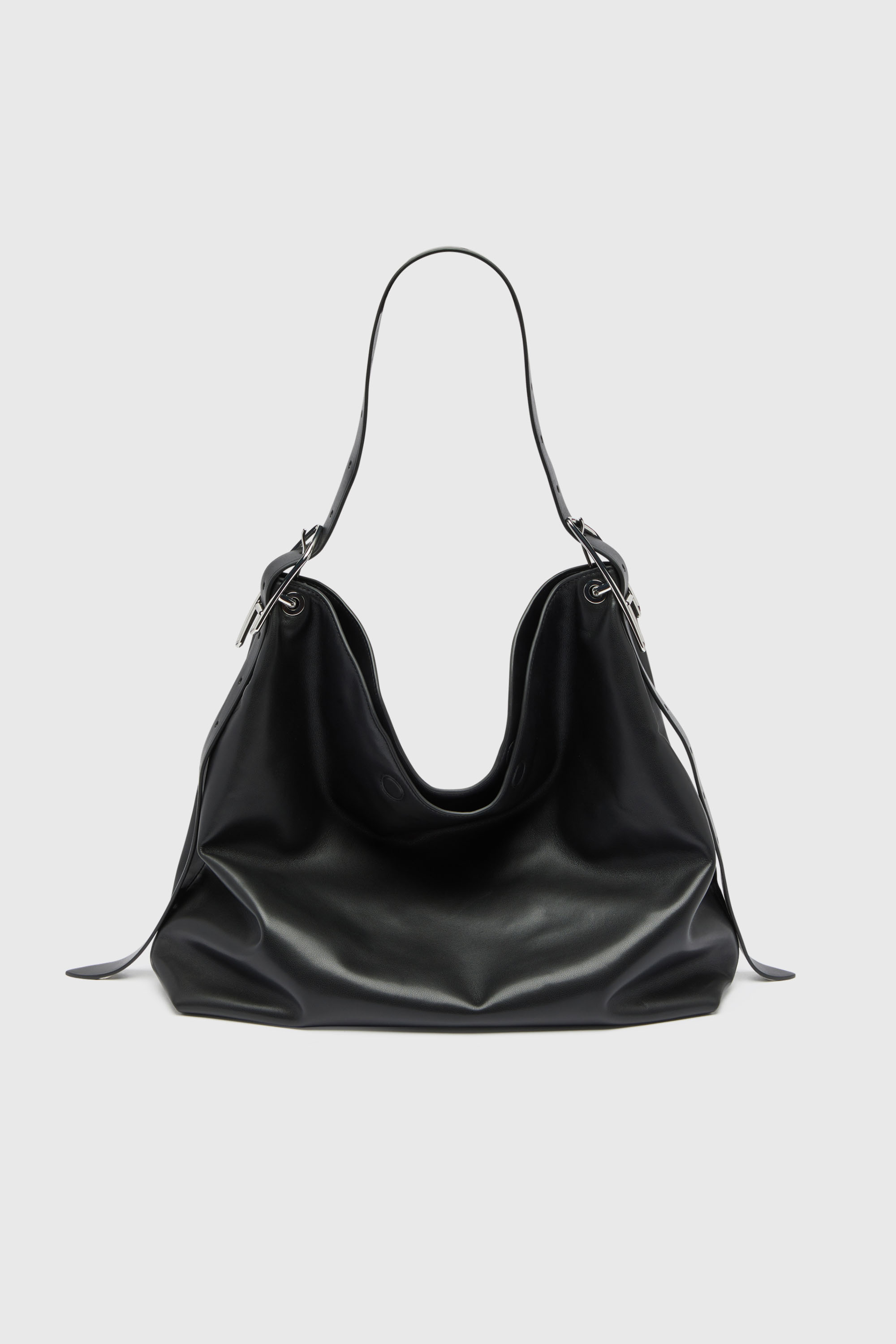 Diesel - D-LINE HOBO L, D-Line-Borsa hobo in pelle Donna in Nero - 2