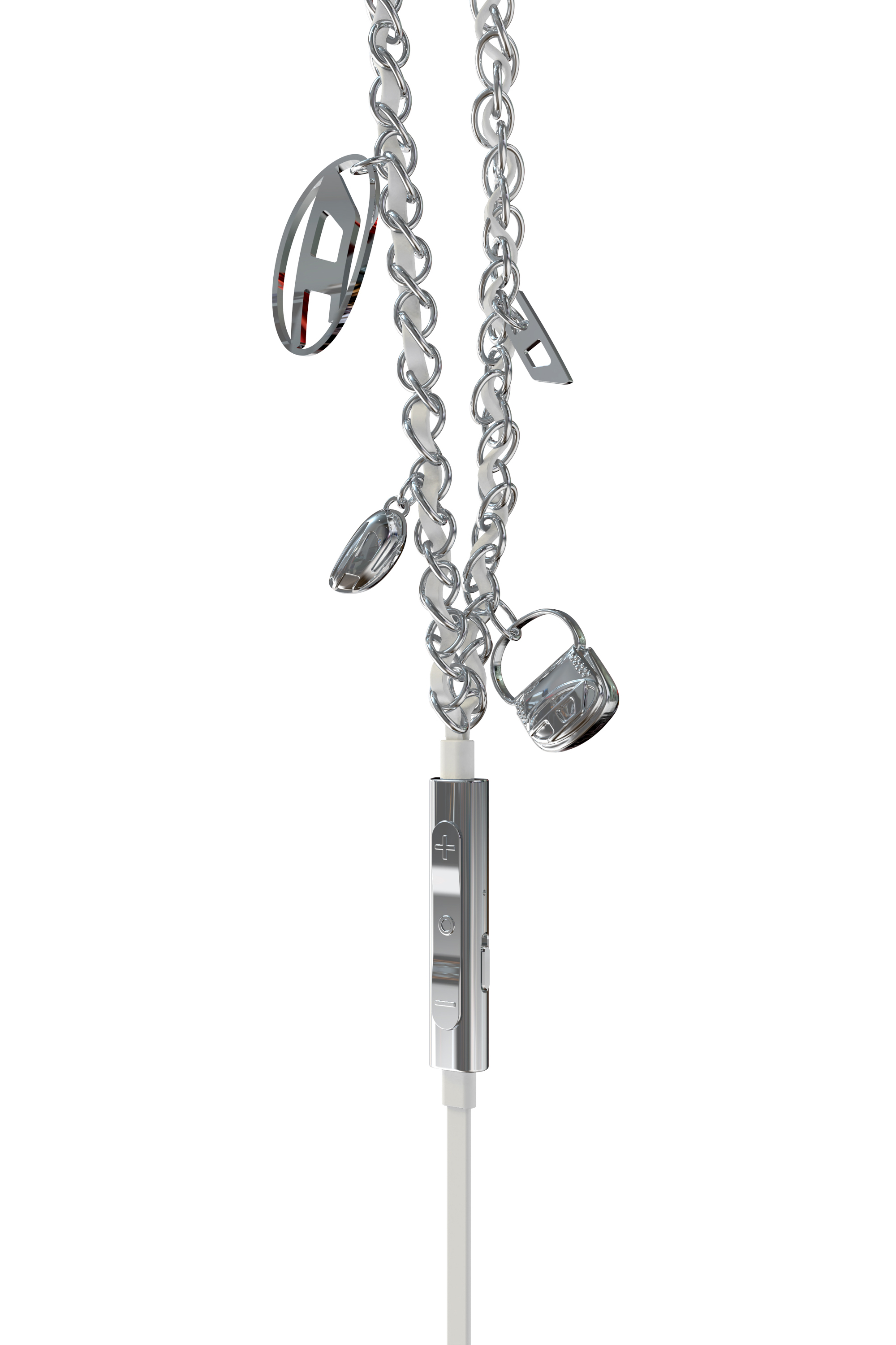Diesel - 60458  WIRED EARBUDS WIRED EARBUDS, Auricolari con filo e charms argento Unisex in Argento - 4